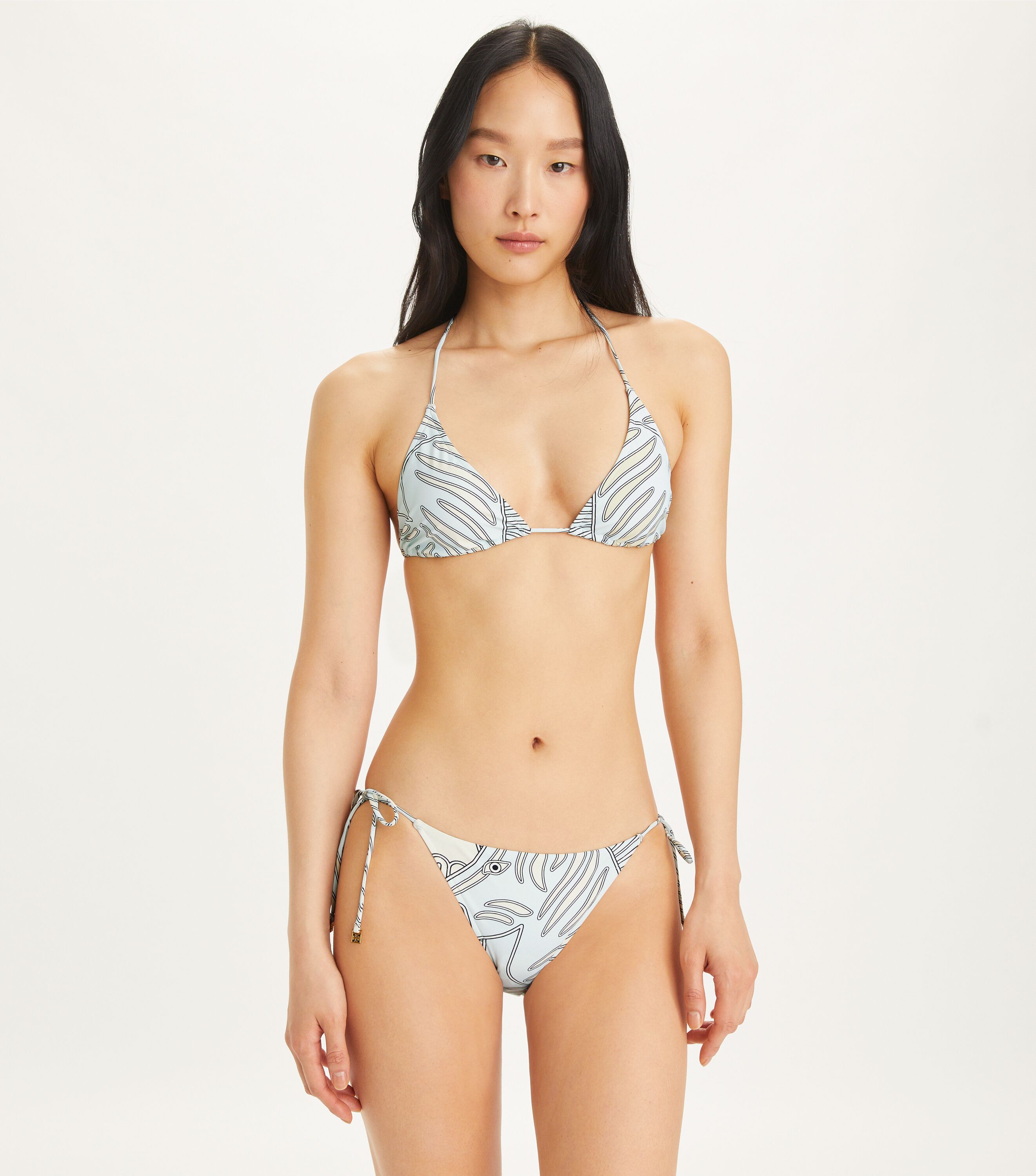 Printed Sting Bikini Top, Blue Zebra Scarf | Tory Burch KSA