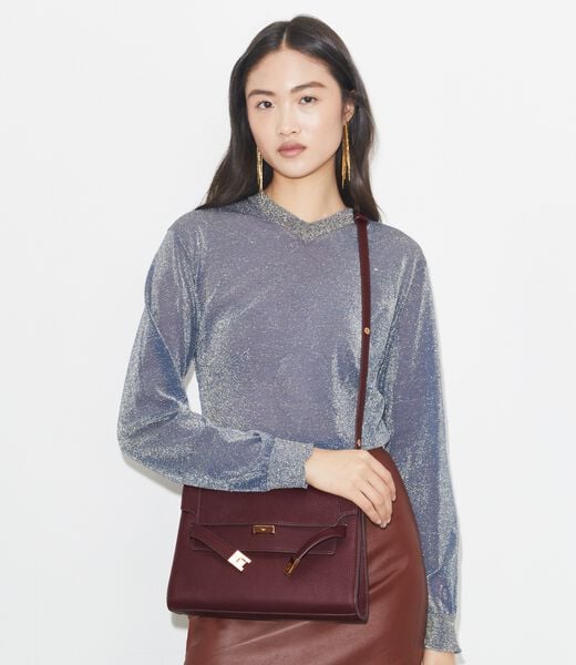 tory burch lee radziwill pebbled shoulder bag