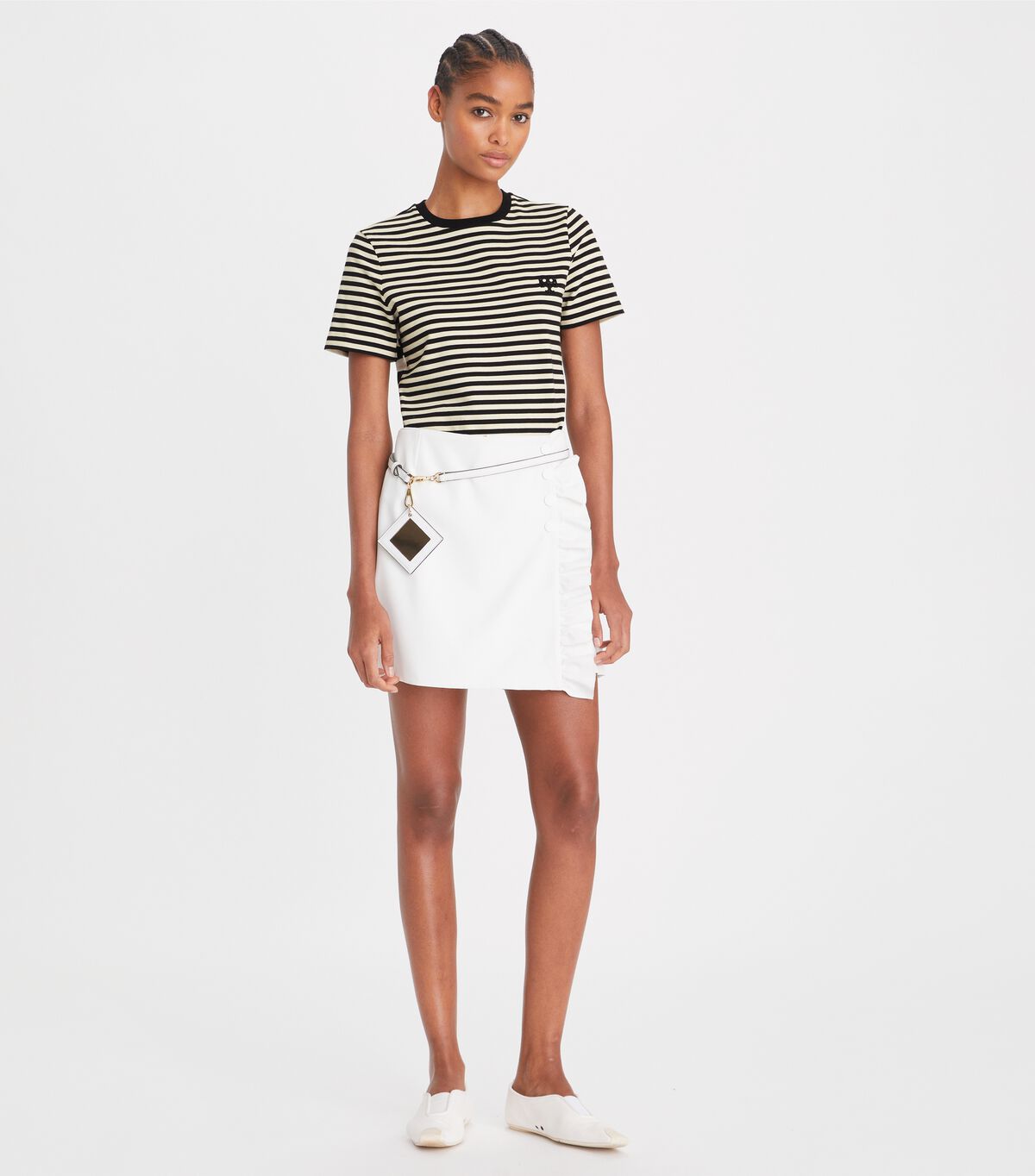 tory burch embroidered logo t shirt