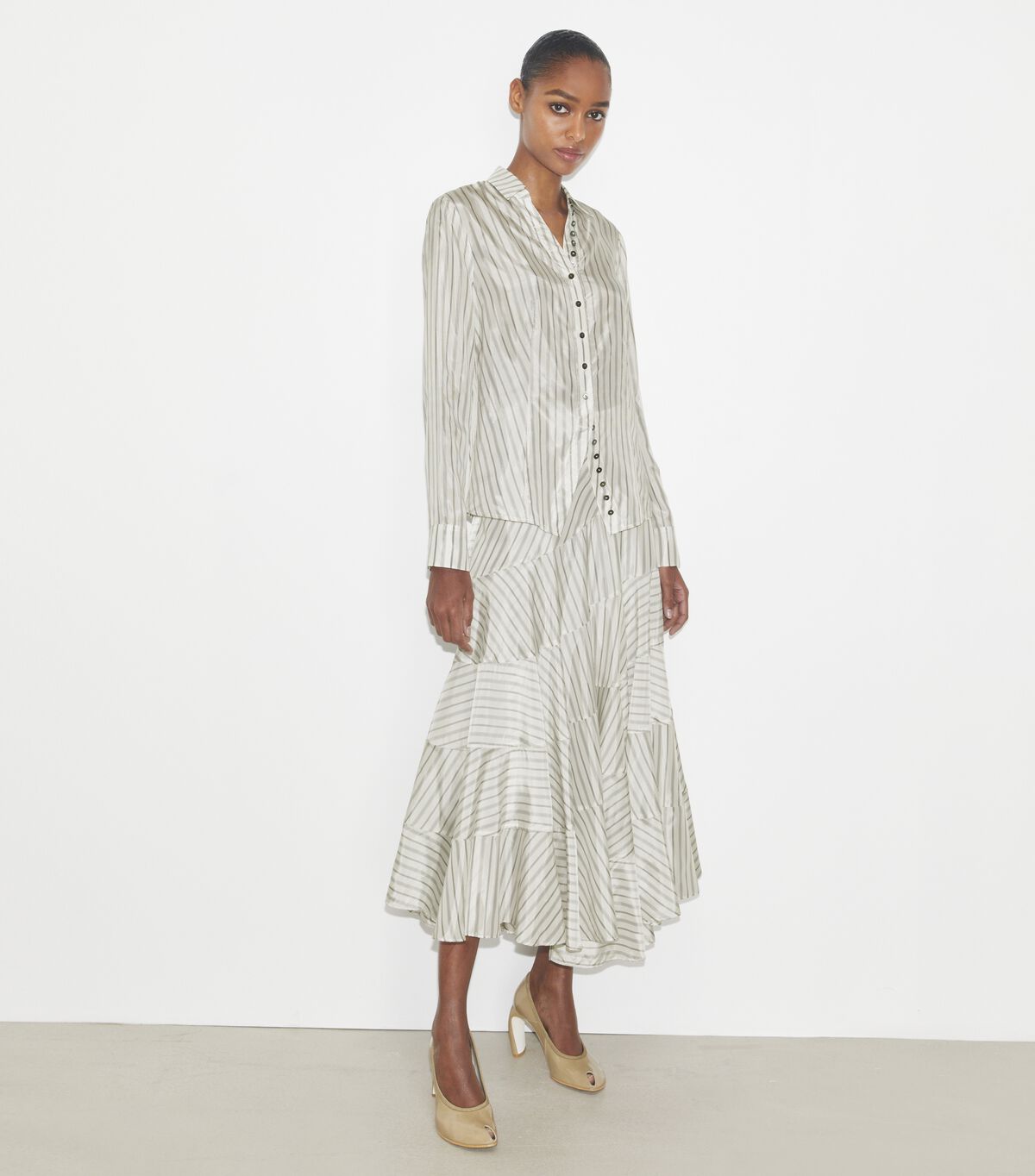 tory burch asymmetrical viscose skirt