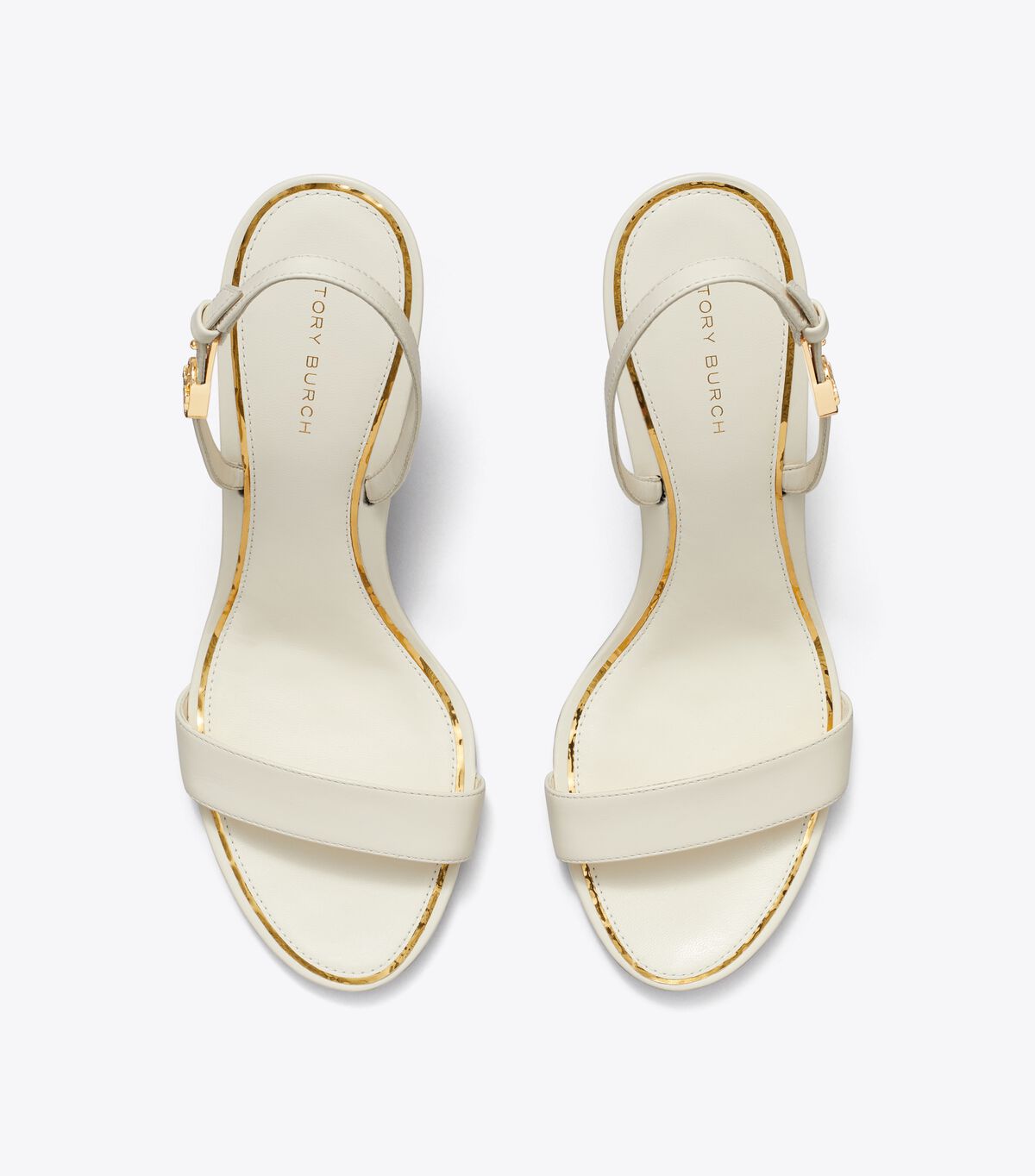 tory burch double t buckle heeled sandal