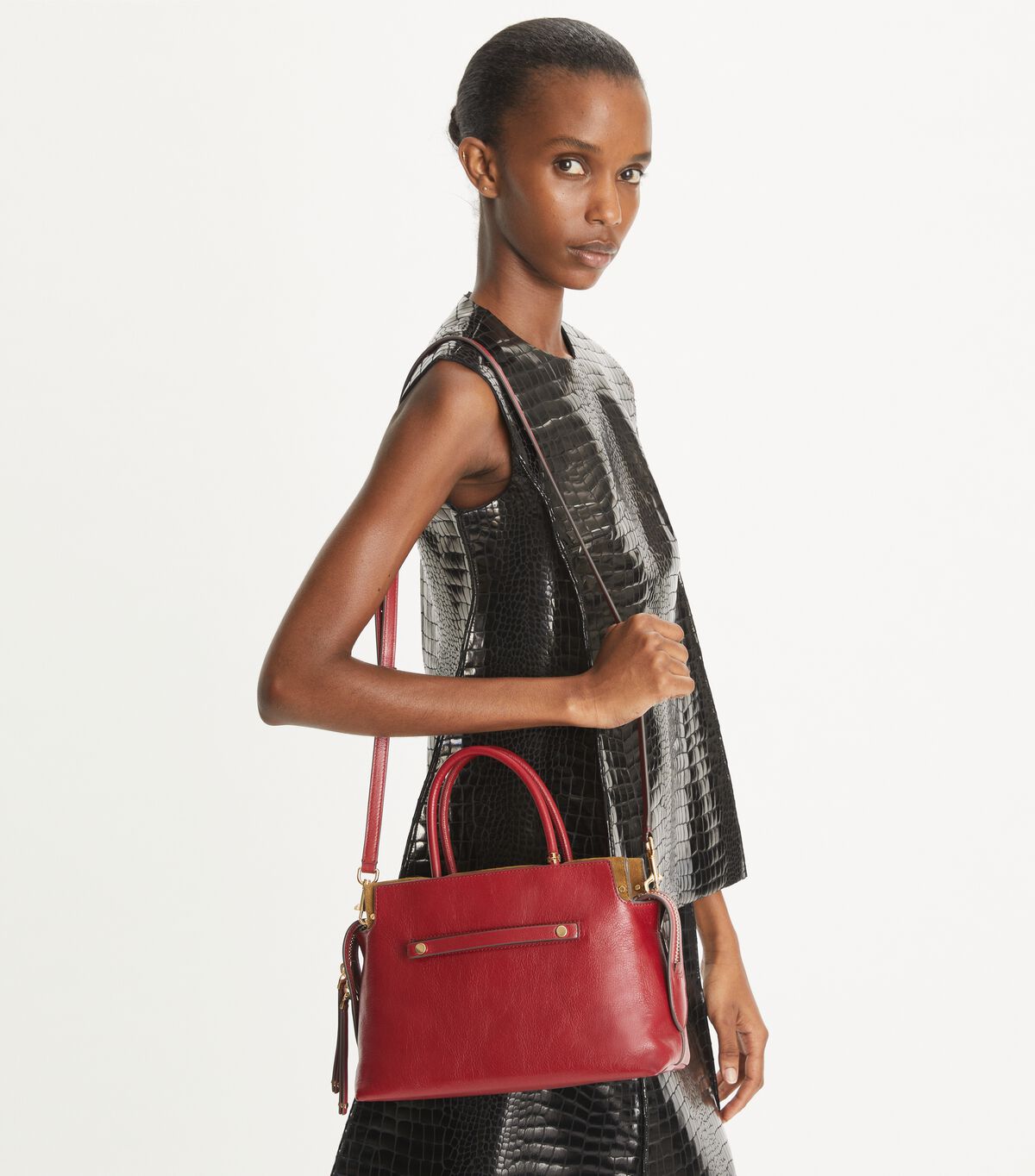 tory burch mercer textured satchel