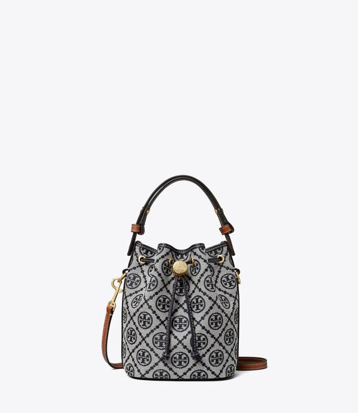 tory burch t monogram mini bucket bag