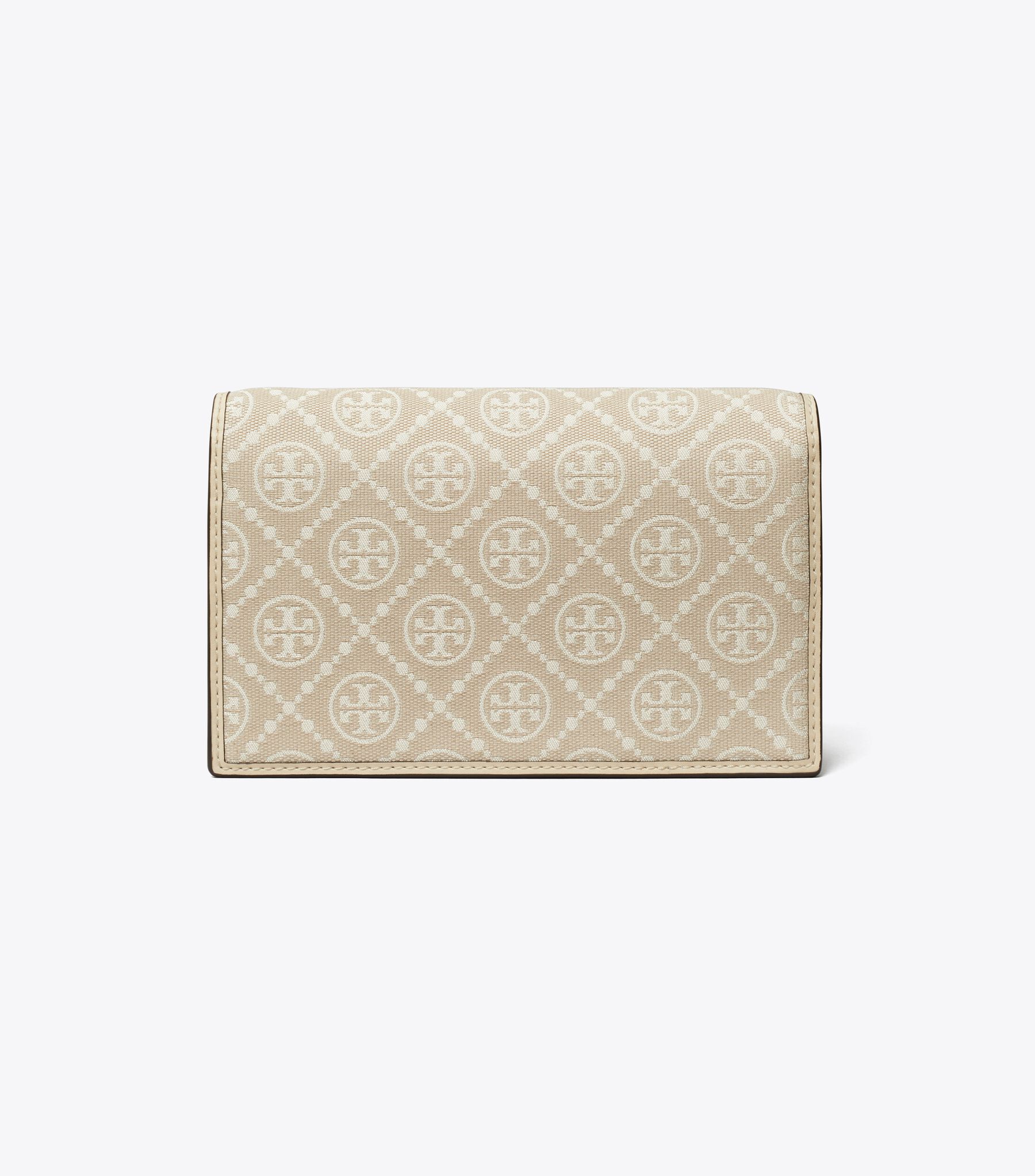 T Monogram Chain Wallet, Ivory Tory Burch KSA