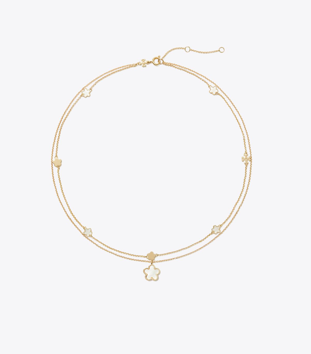 tory burch forget me not layered pendant necklace