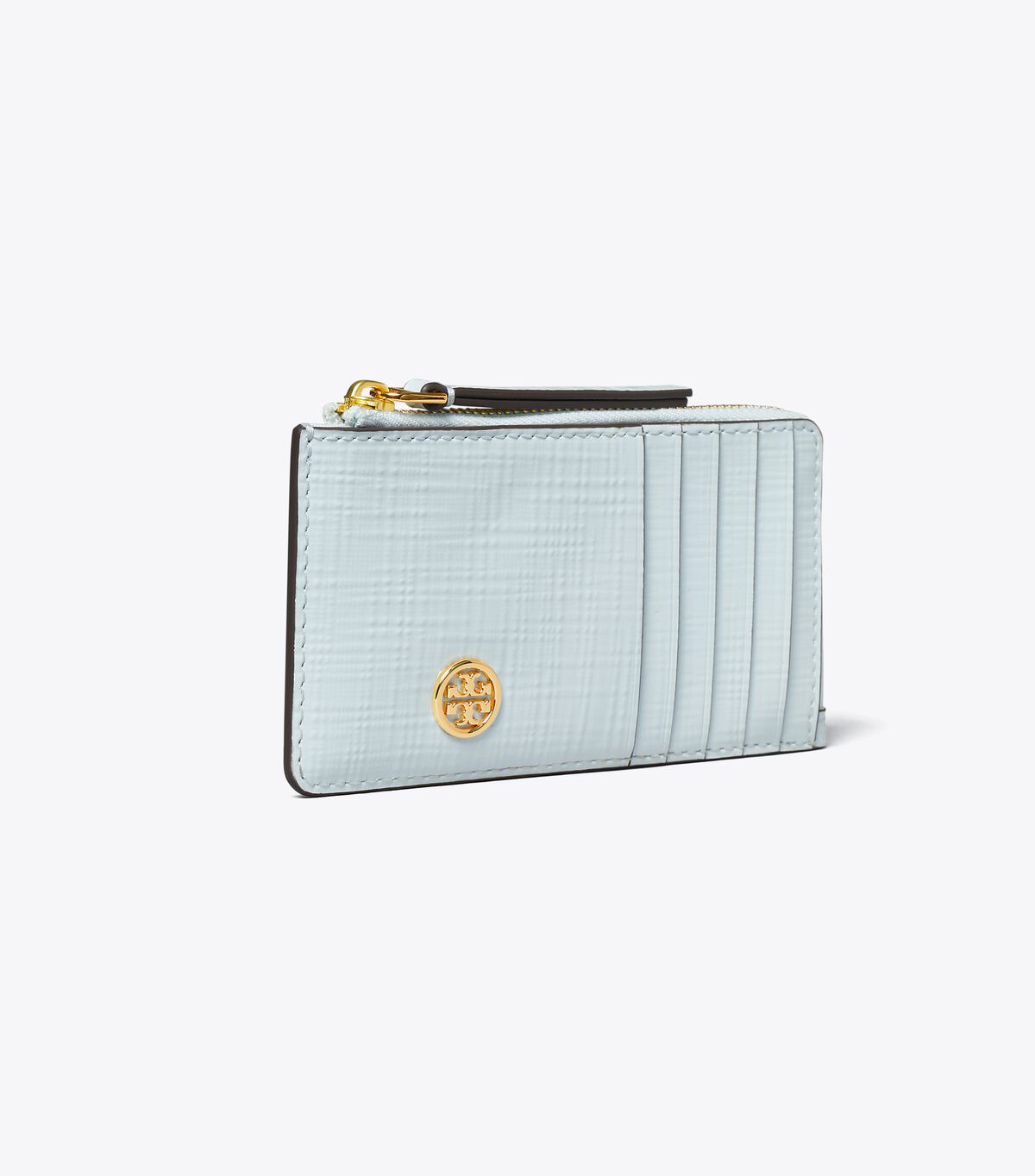 tory burch robinson crosshatched zip card case
