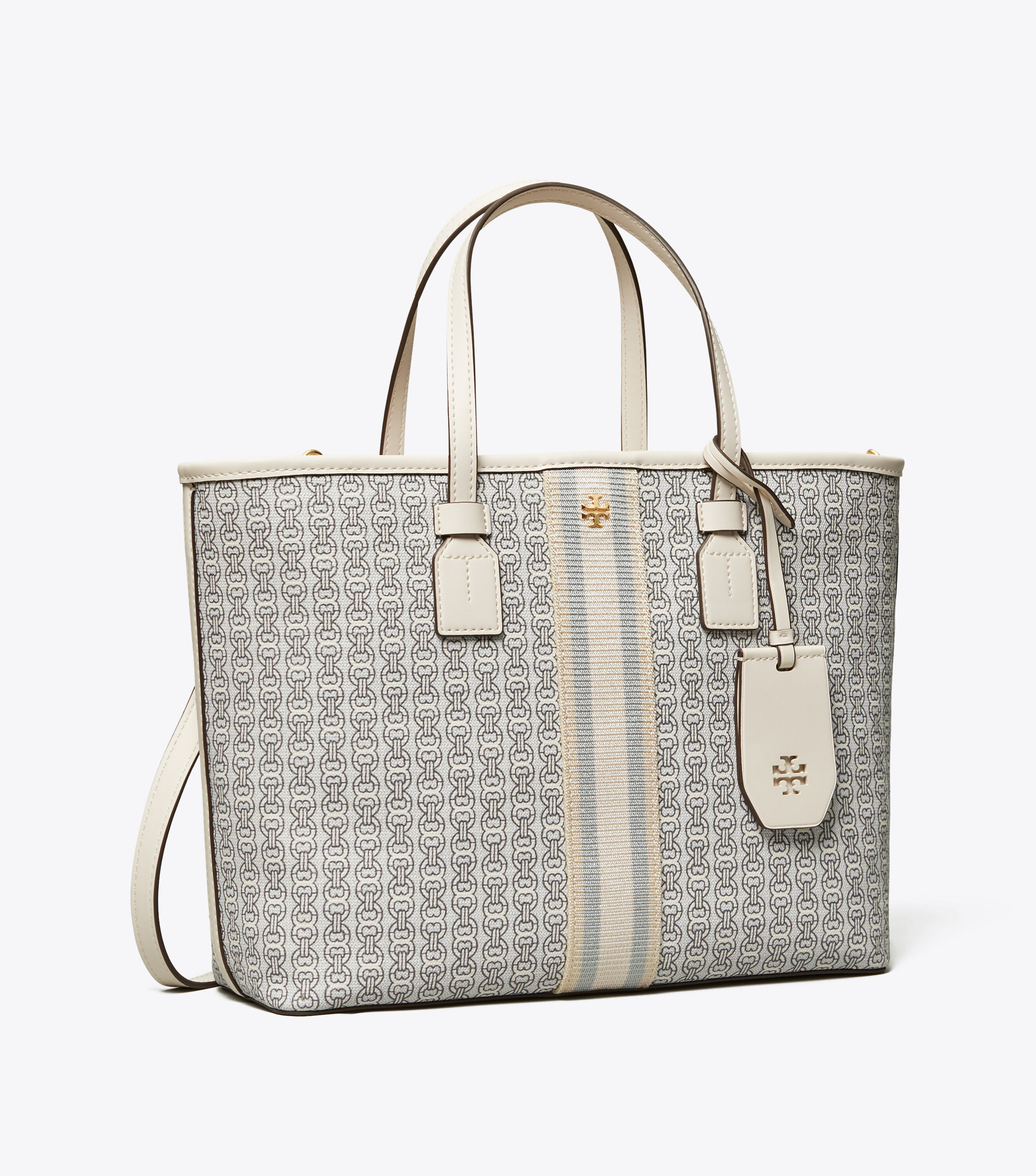 Gemini Link Canvas Small Top Zip Tote Bag Handbags Tory Burch