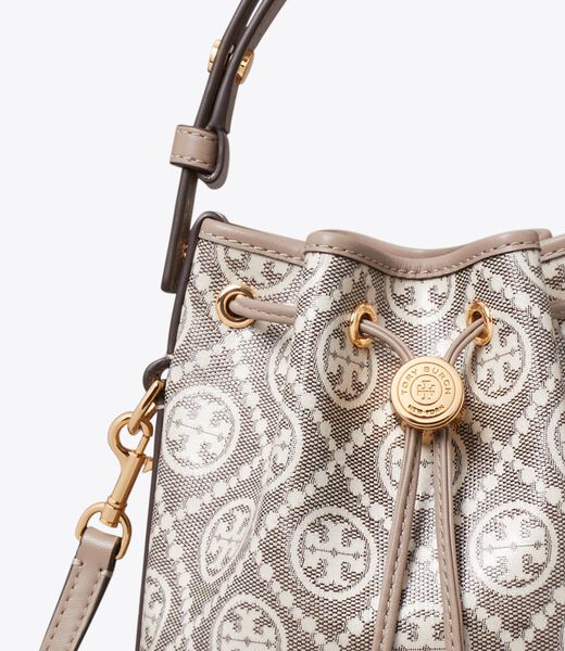 T Monogram Coated Jacquard Mini Bucket Bag tory burch t monogram coated jacquard mini bucket bag