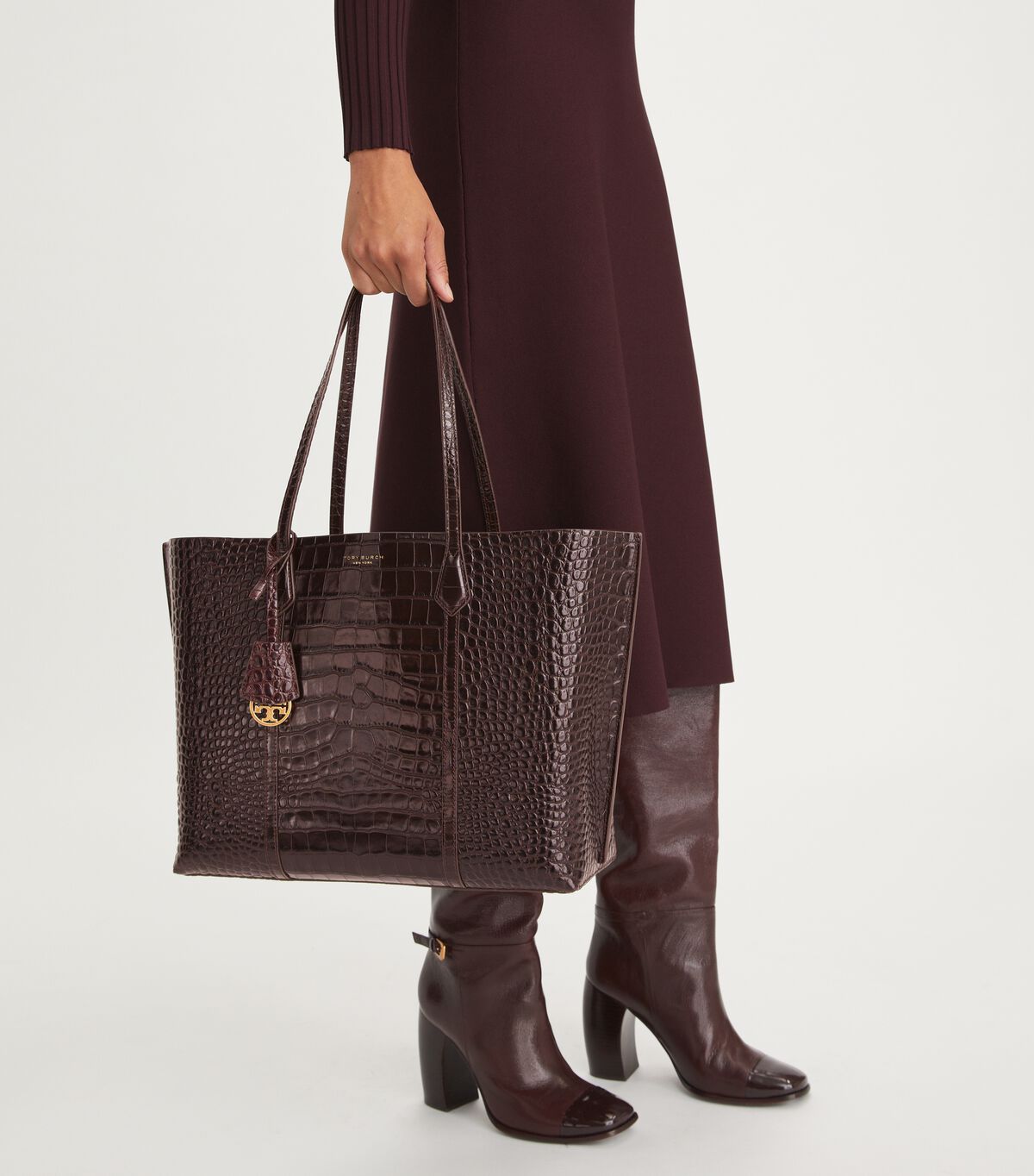 Perry Embossed Triple-Compartment Tote