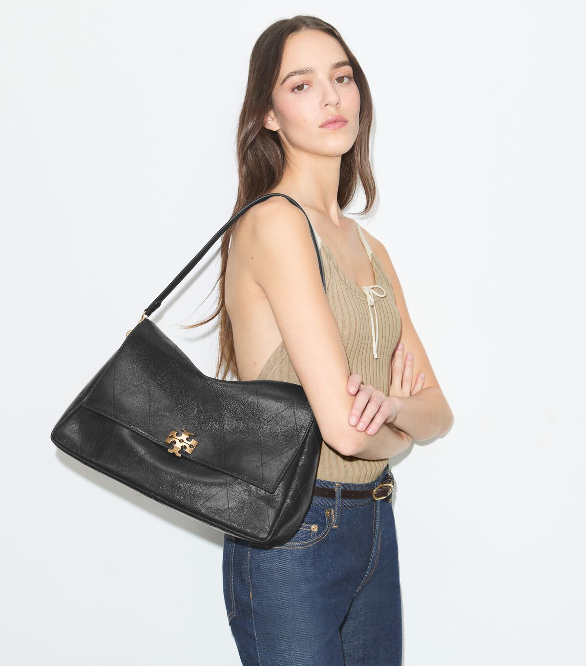 tory burch large charlie quilted shoulder bag