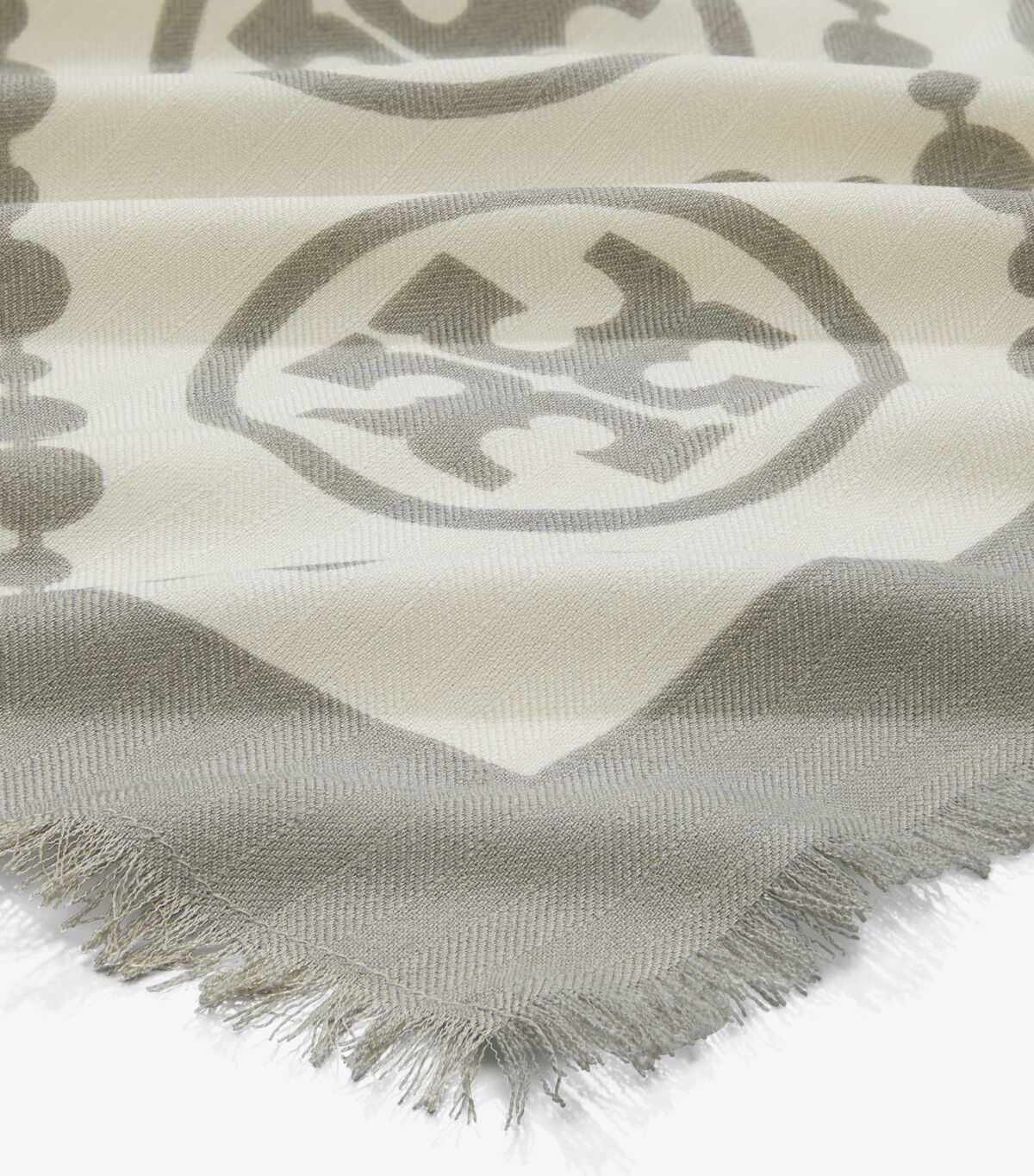 tory burch t monogram bordered oblong scarf