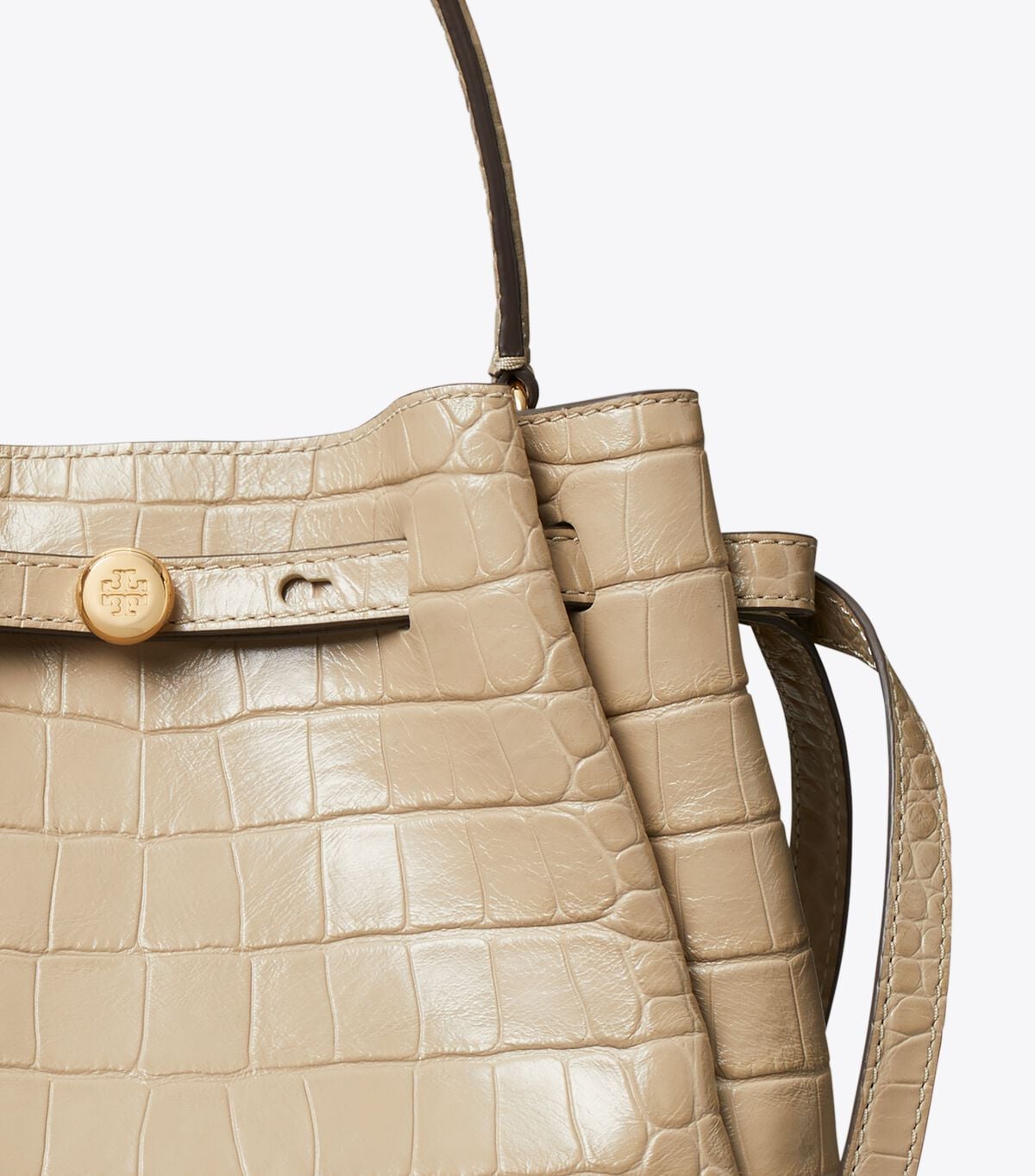Romy Croc-Embossed Bucket Bag tory burch romy croc embossed bucket bag