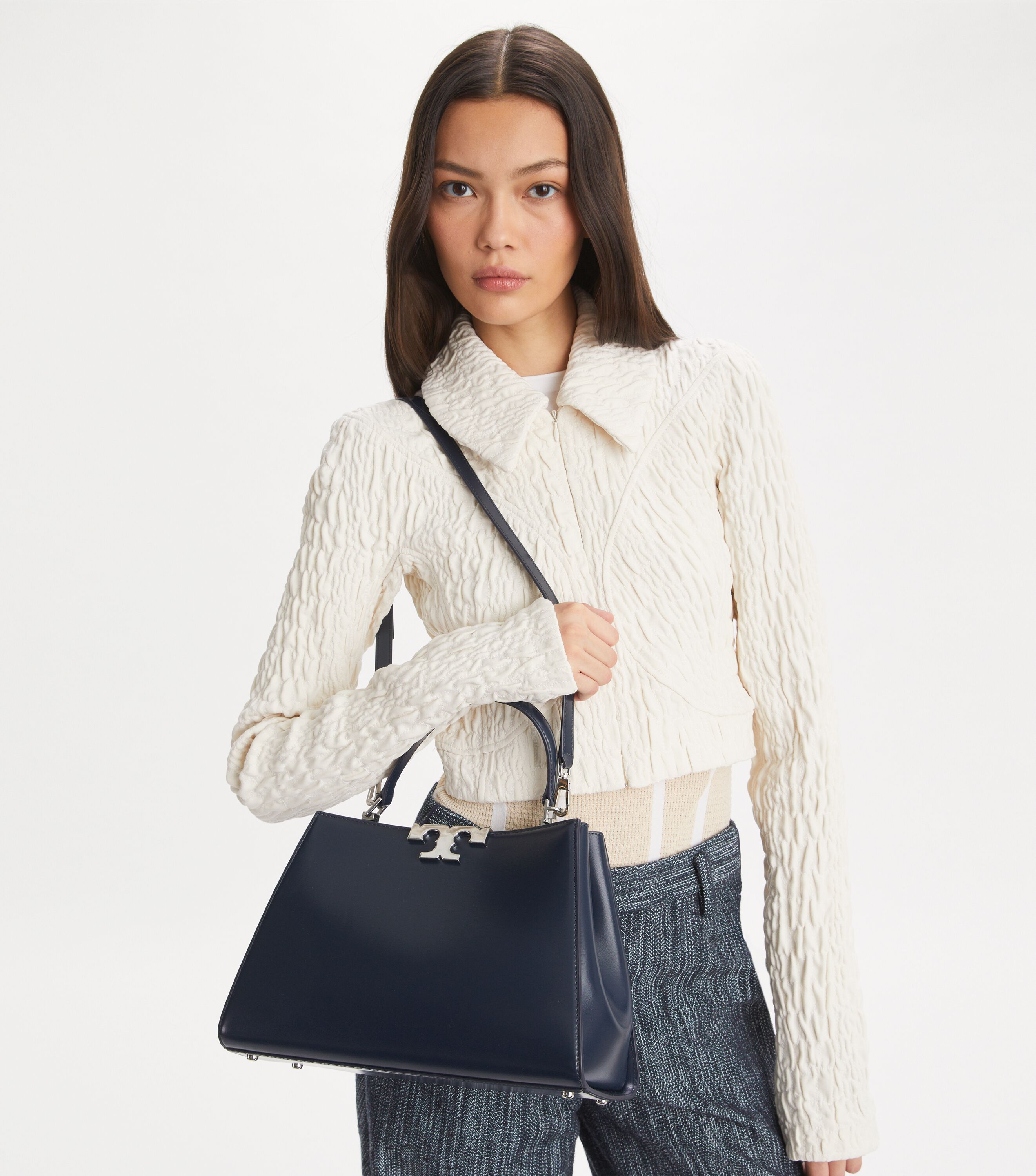 16ARLINGTON TR068PW23BITTERCHOCOLATE 関税送料込 BNWT Tory Burch Thea Mini Web Satchel Bag Set | eBay