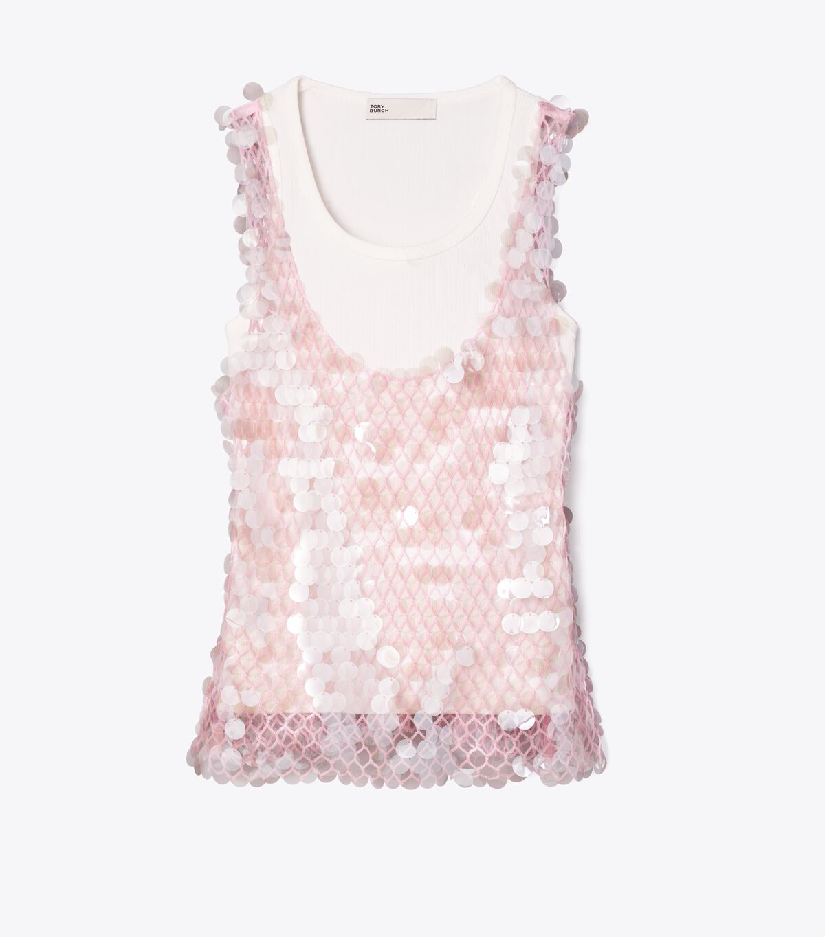 tory burch sequin mesh top