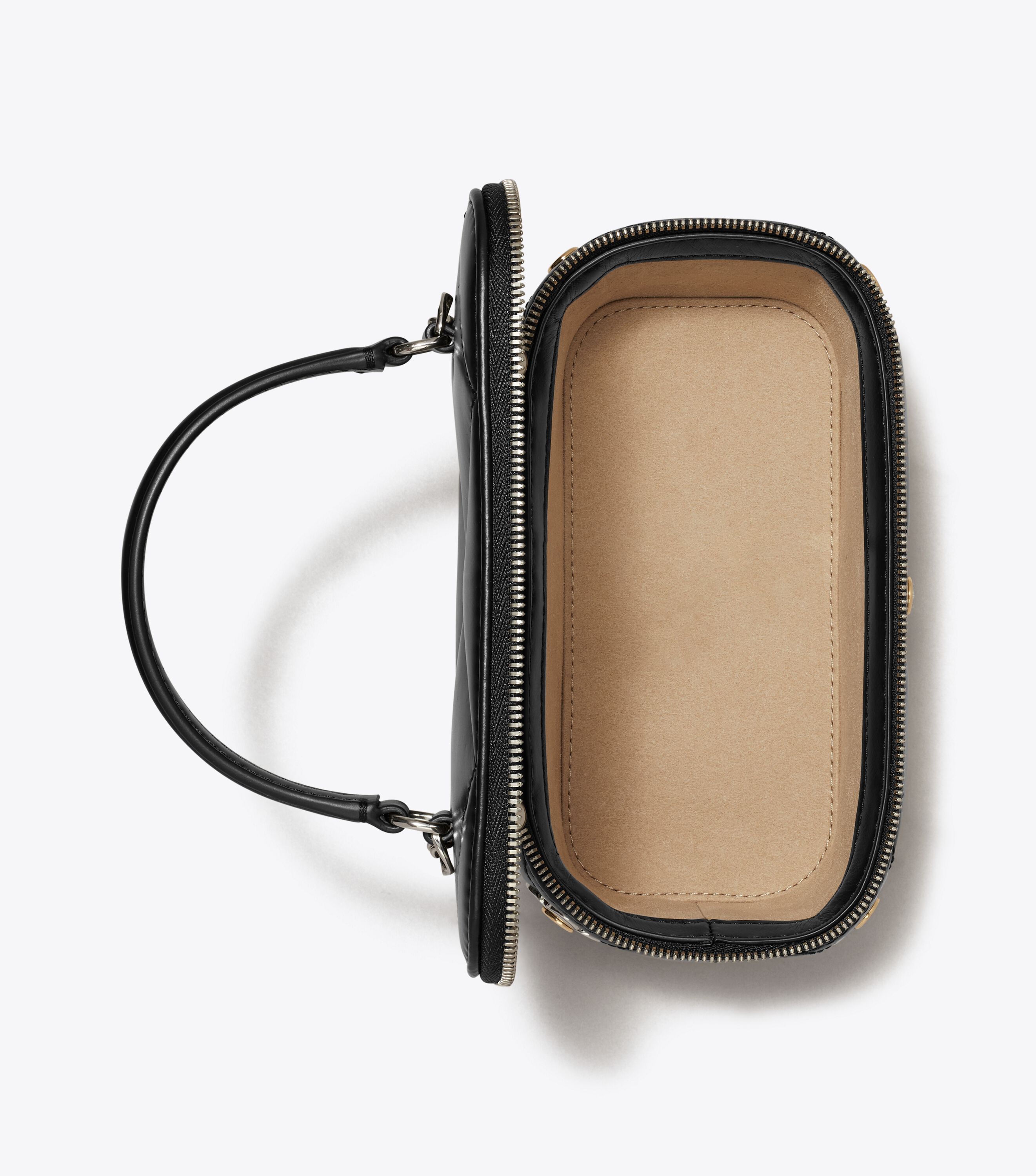 Kira Diamond Quilt Clover Vanity Case, Black | Tory Burch KSA