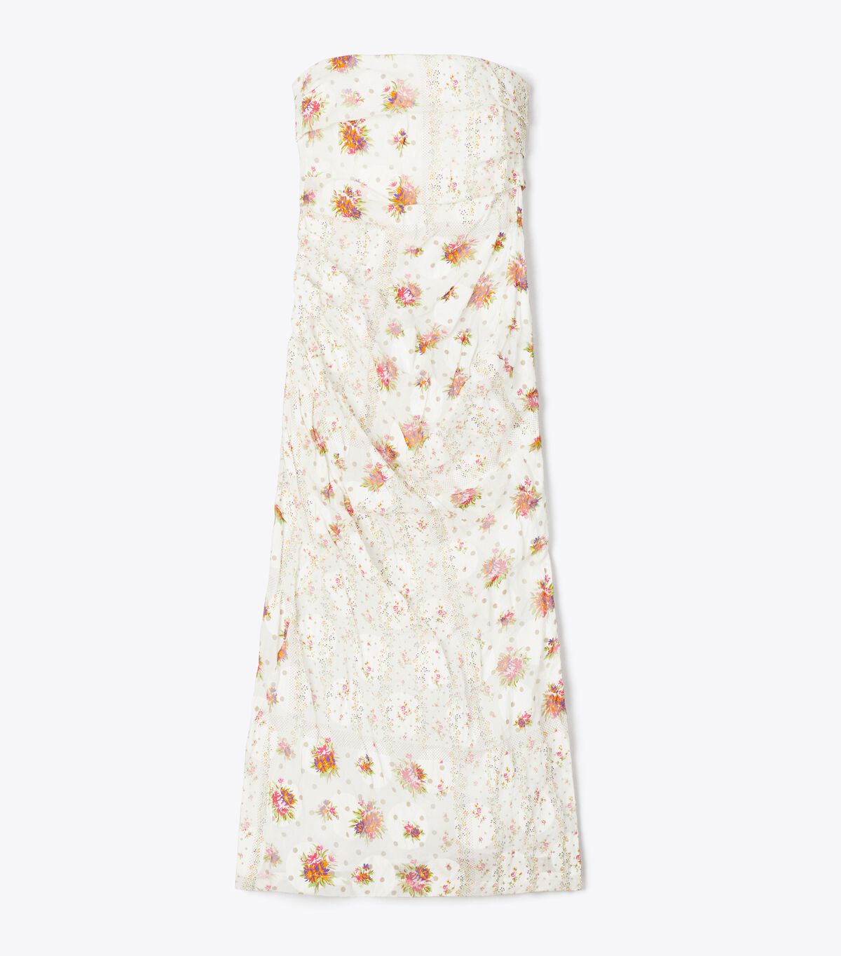 tory burch strapless cotton jacquard dress