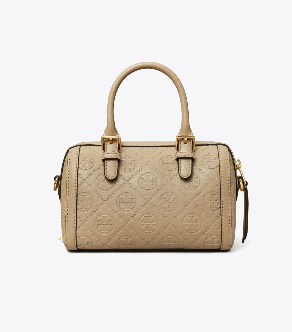 tory burch petite t monogram leather barrel bag