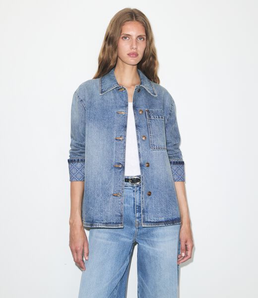 tory burch denim barn jacket