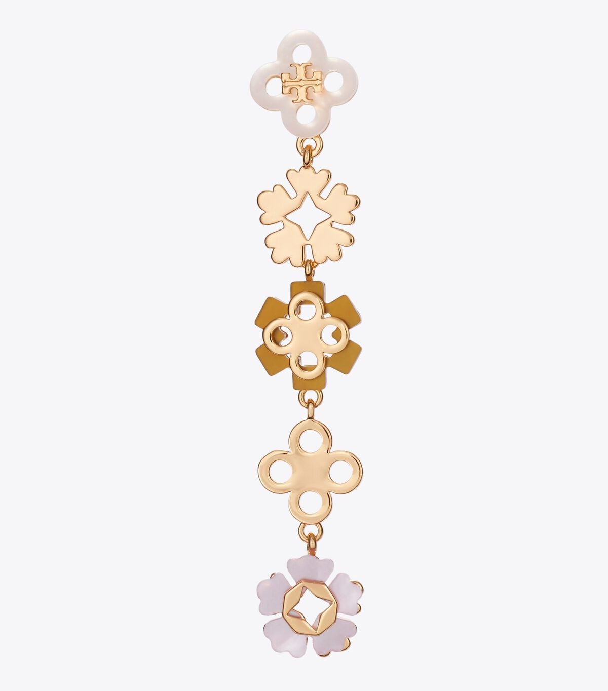 أقراط خطية بزهرة البرسيم tory burch أقراط خطية بزهرة البرسيم
