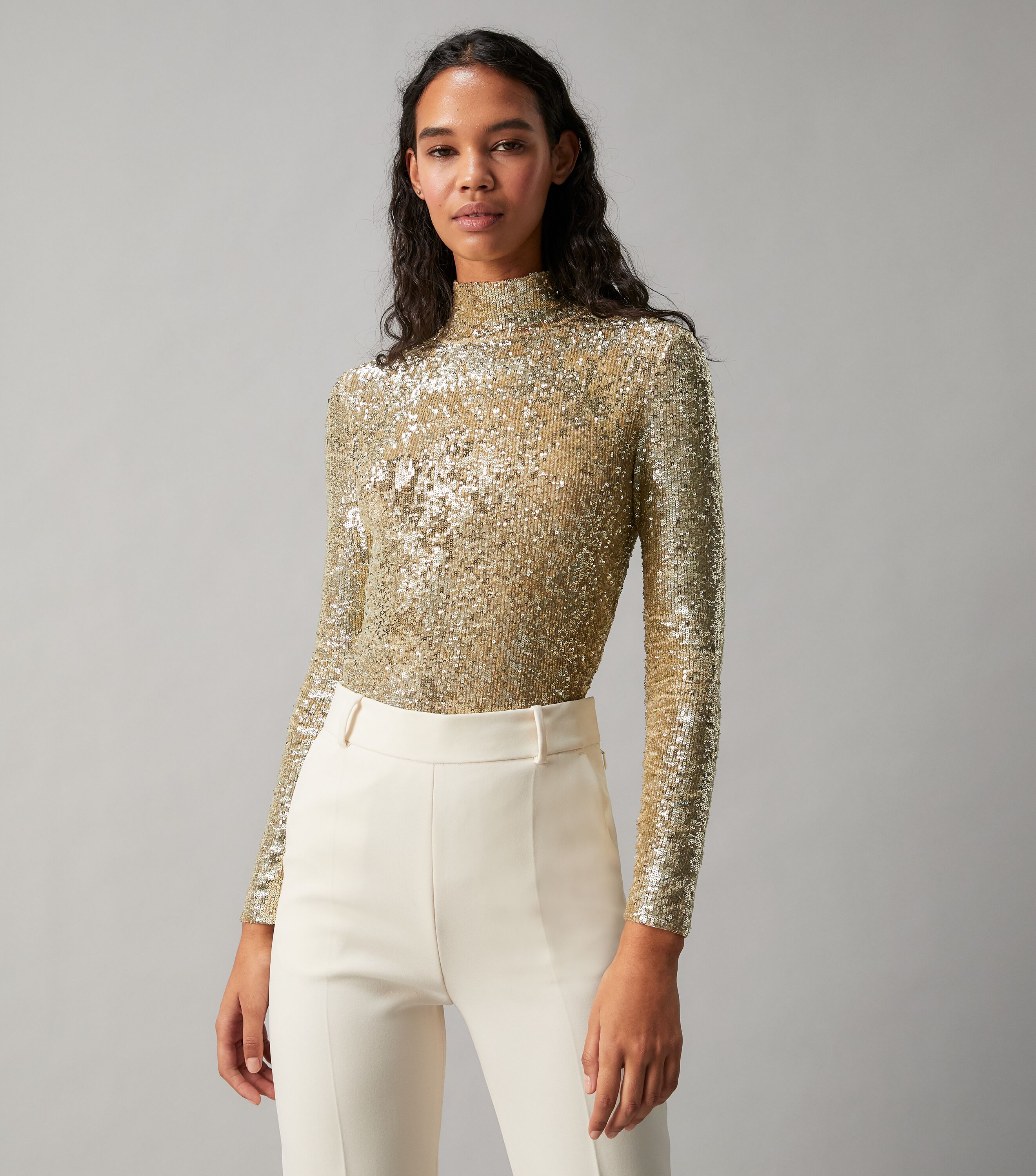 Sequin Embellished Turtleneck Sweaters Tory Burch