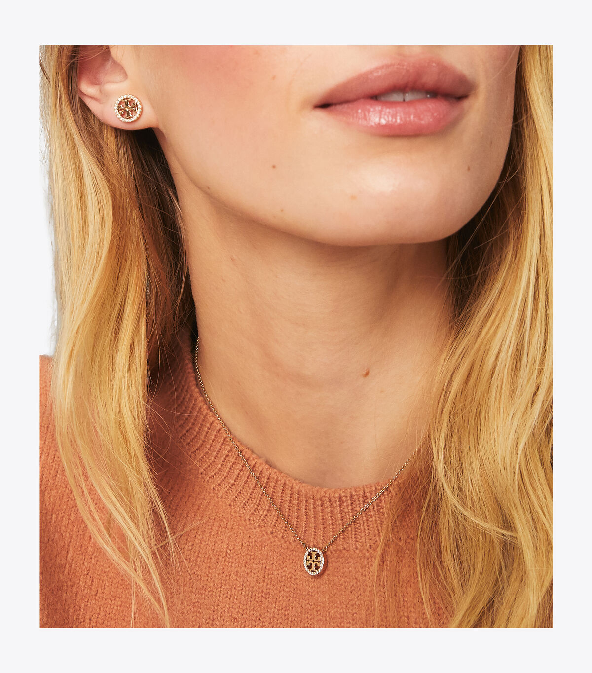 MILLER PAVE PENDANT AND STUD EARRING SET | Accessories | Tory Burch