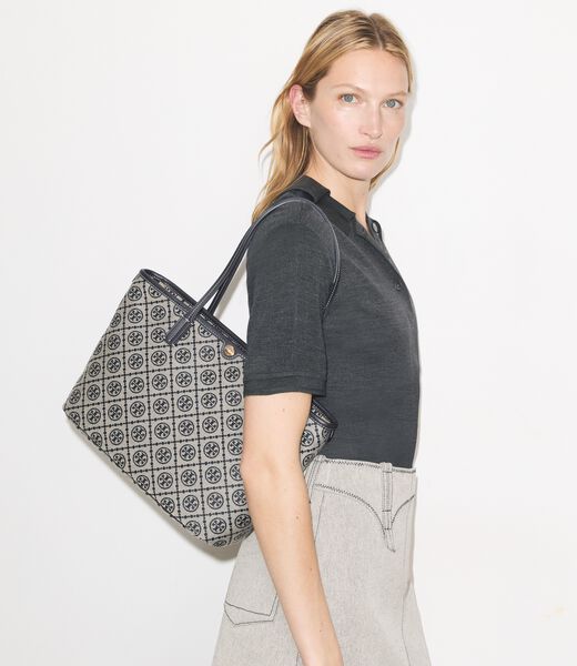 tory burch t monogram small zip tote