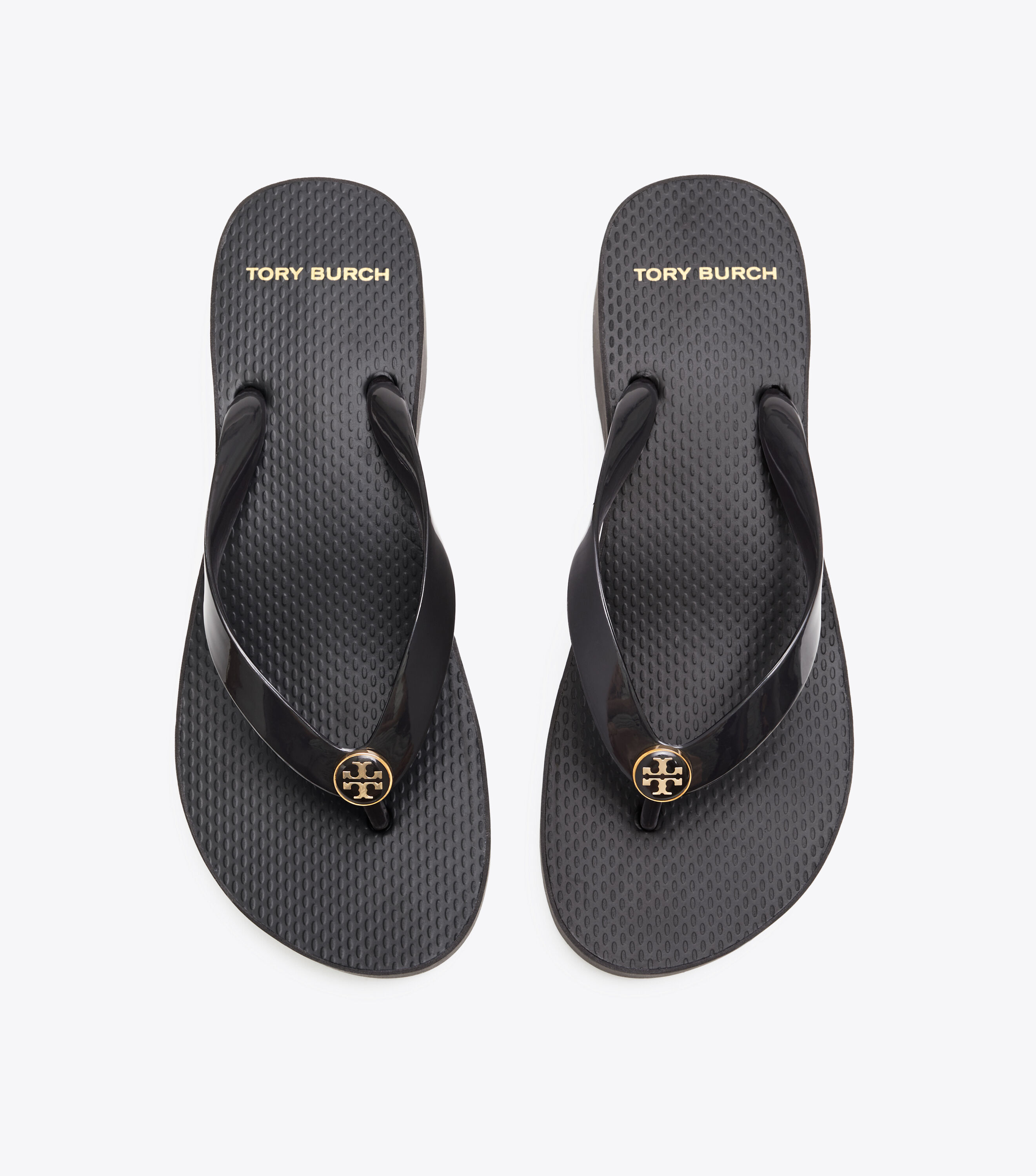 Tory burch carved wedge flip flop top