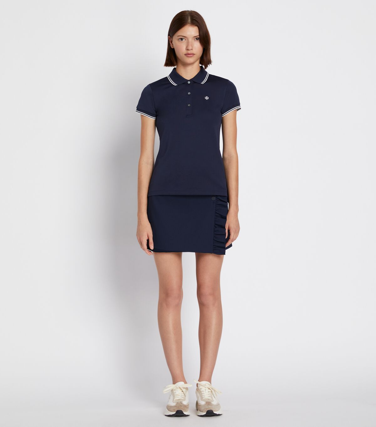 tory burch tech twill ruffle skort