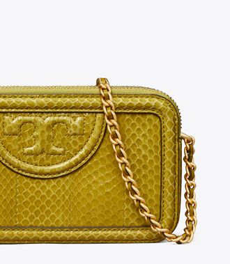 Tory Burch Embossed Leather Fleming Double Zip Mini Bag (SHF-20737