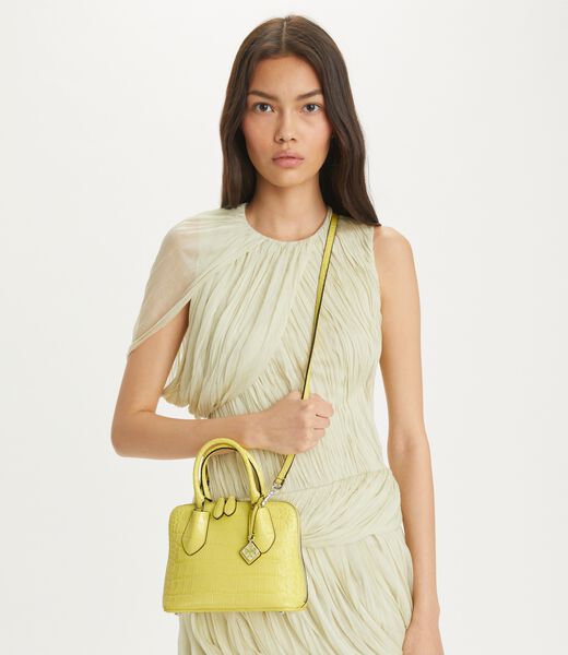 tory burch mini embossed swing satchel