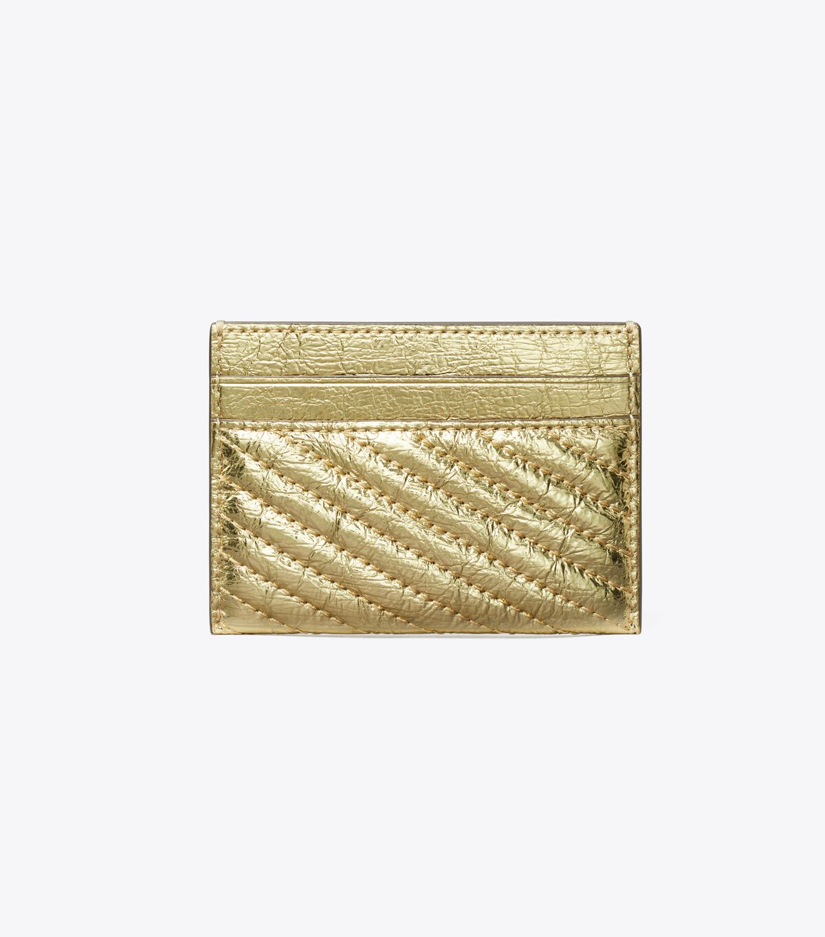 tory burch kira metallic moto quilt card case
