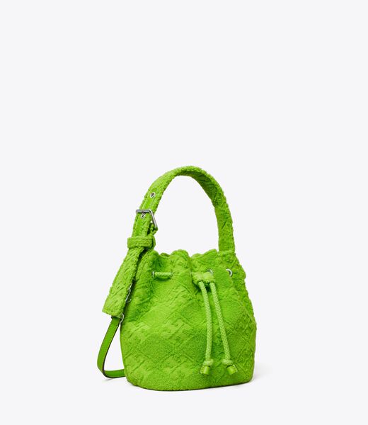 tory burch t monogram terry mini bucket bag