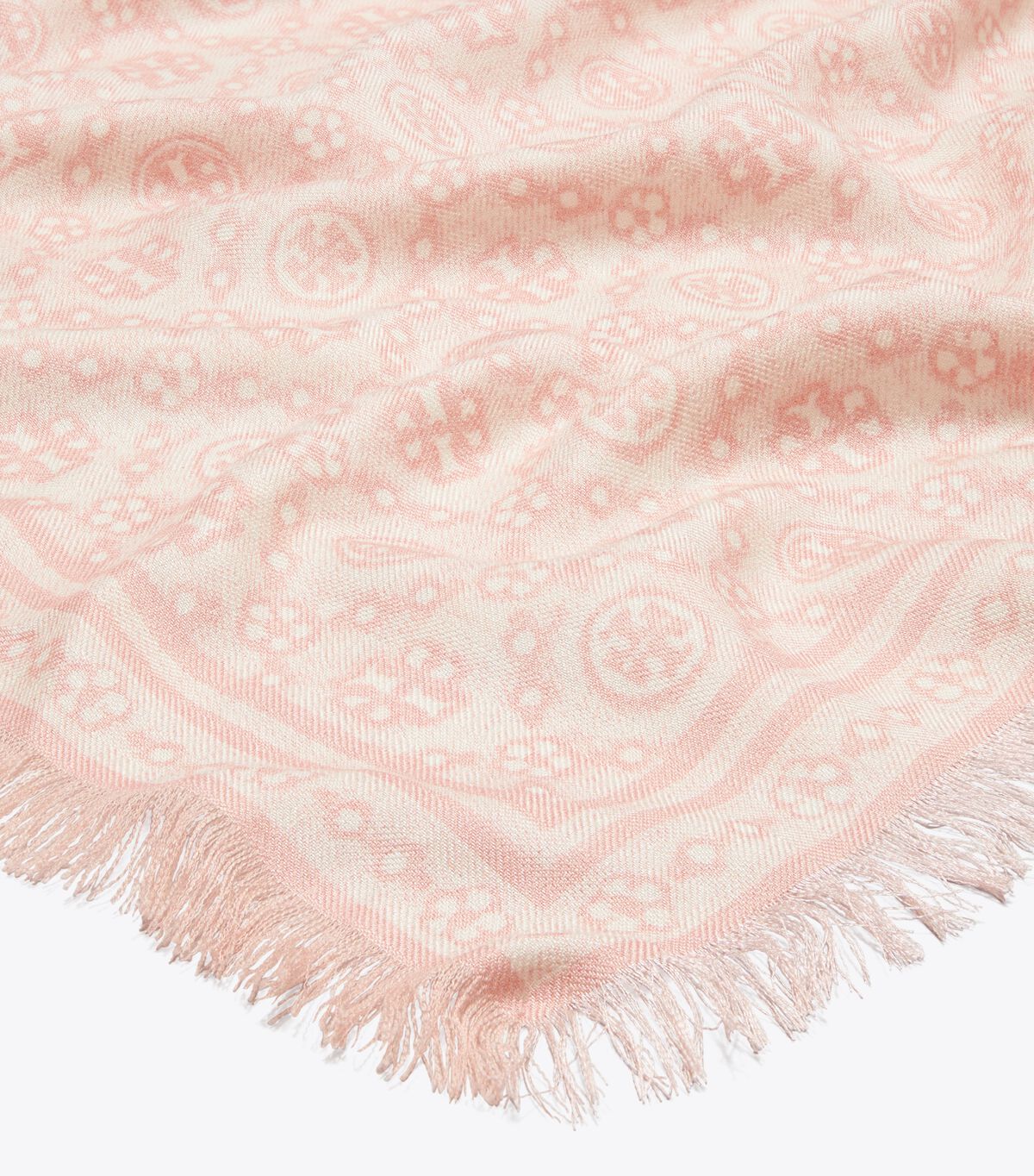 tory burch t monogram floral oblong scarf