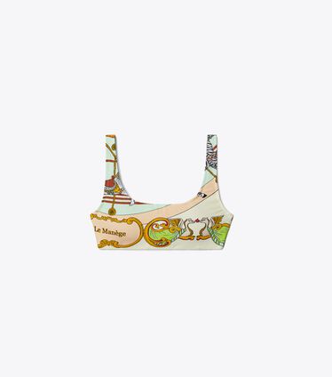 Printed Scoop-Back Bra