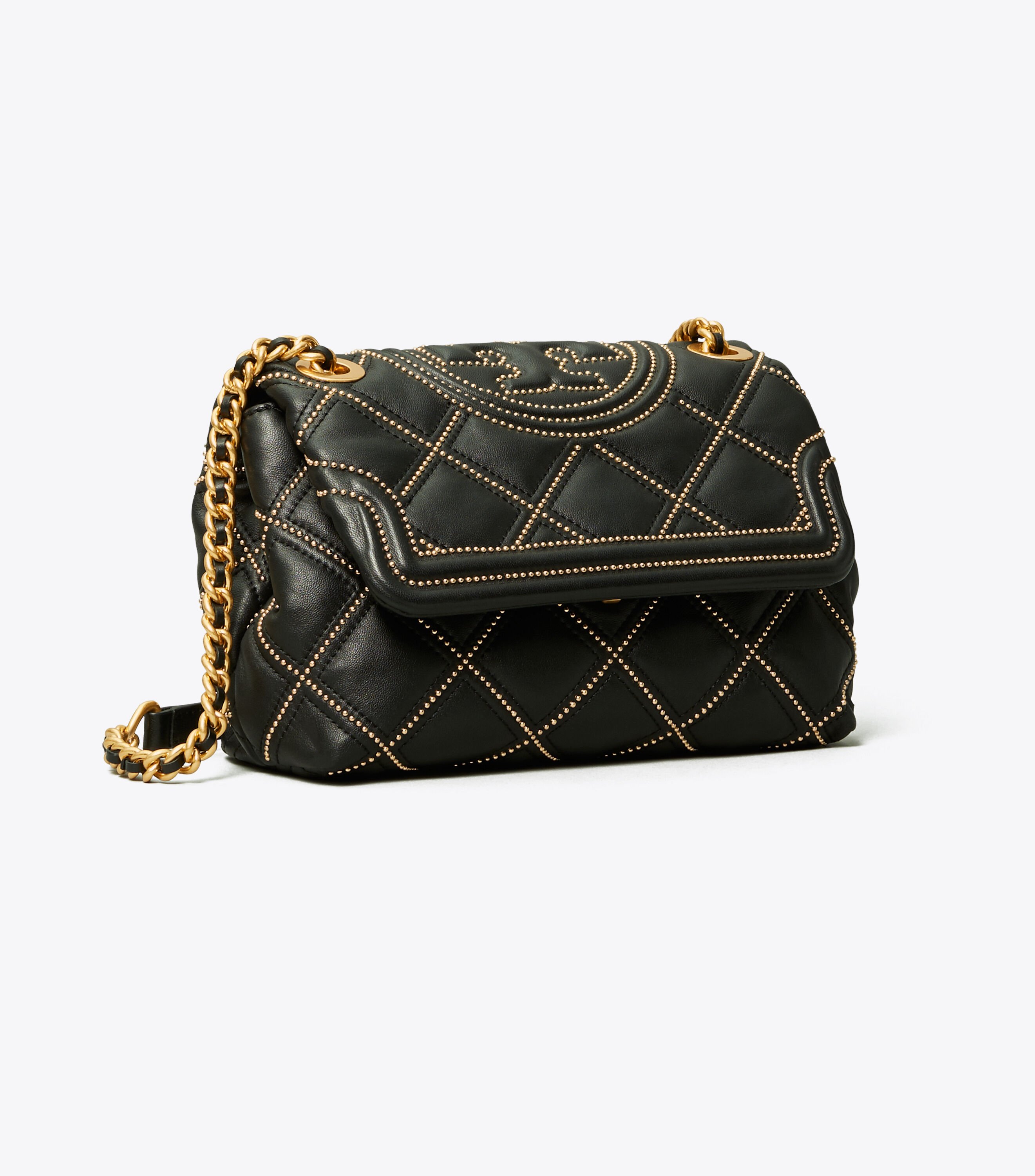 Tory burch studded quilted leather shoulder bag cheap