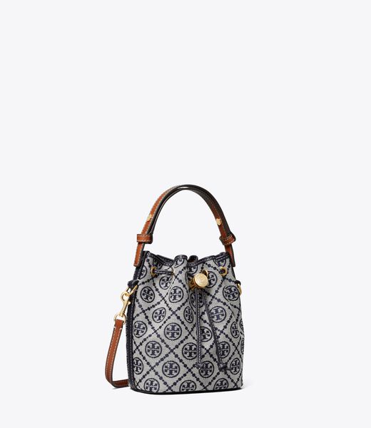 tory burch t monogram mini bucket bag