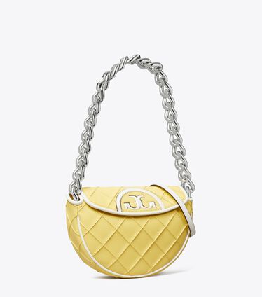 Mini Fleming Soft Patent Border Crescent Bag