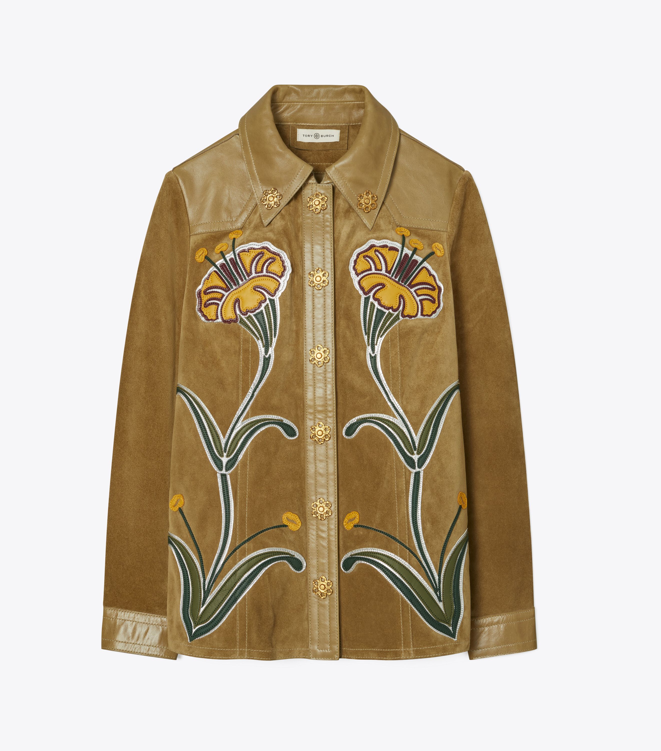 Embroidered suede jacket on sale