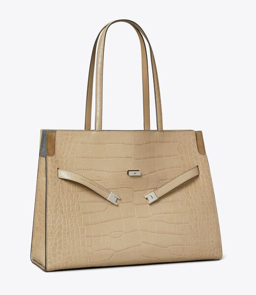 tory burch lee radziwill embossed tote