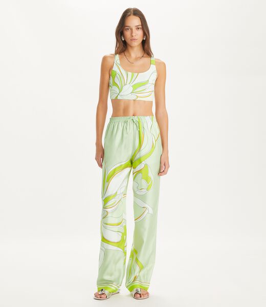 tory burch printed silk pant