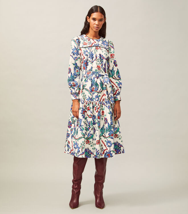 Introducir 96+ imagen tory burch quilted yoke dress