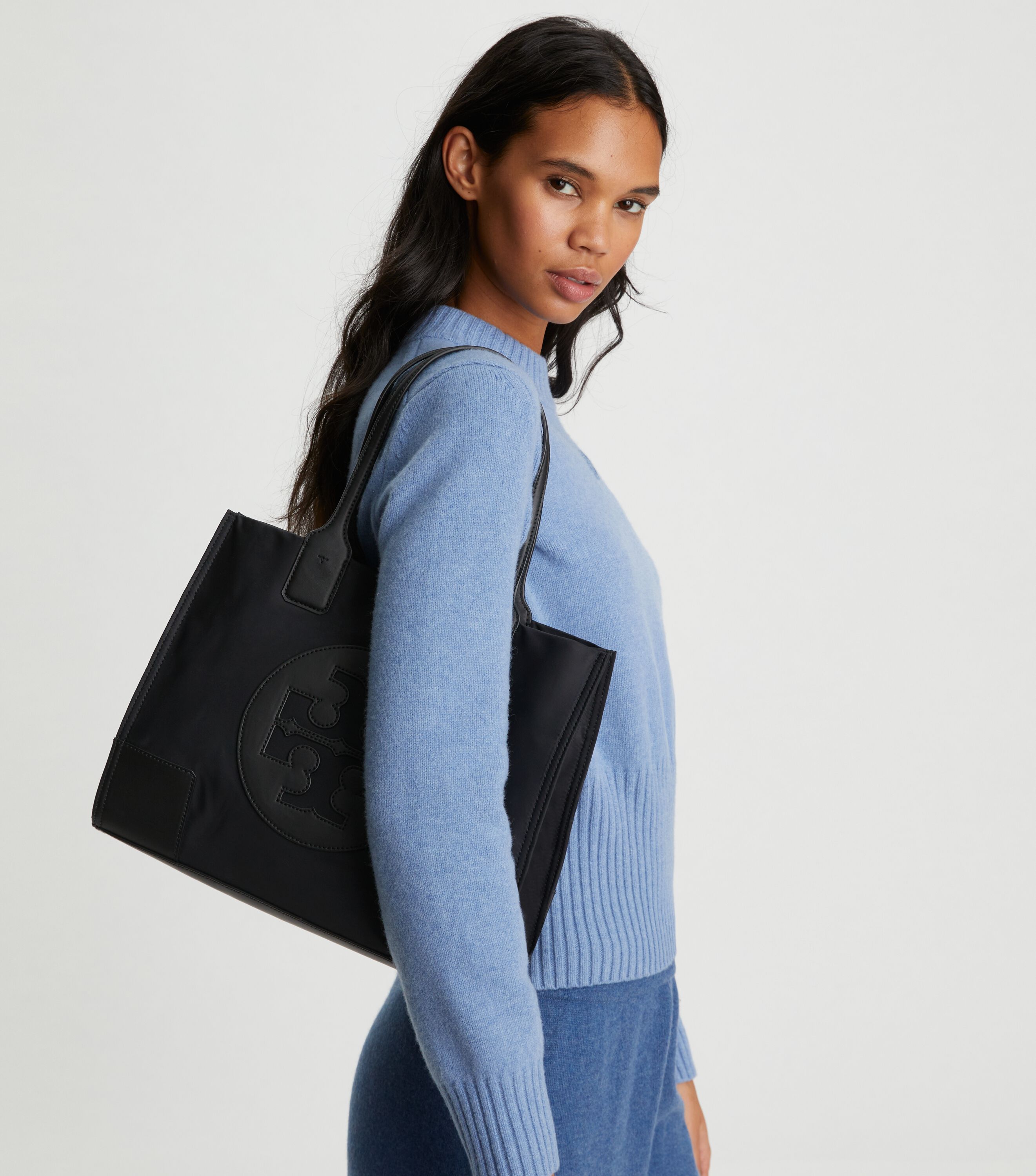Small Ella Tote Bag, Tory Navy | Tory Burch KSA