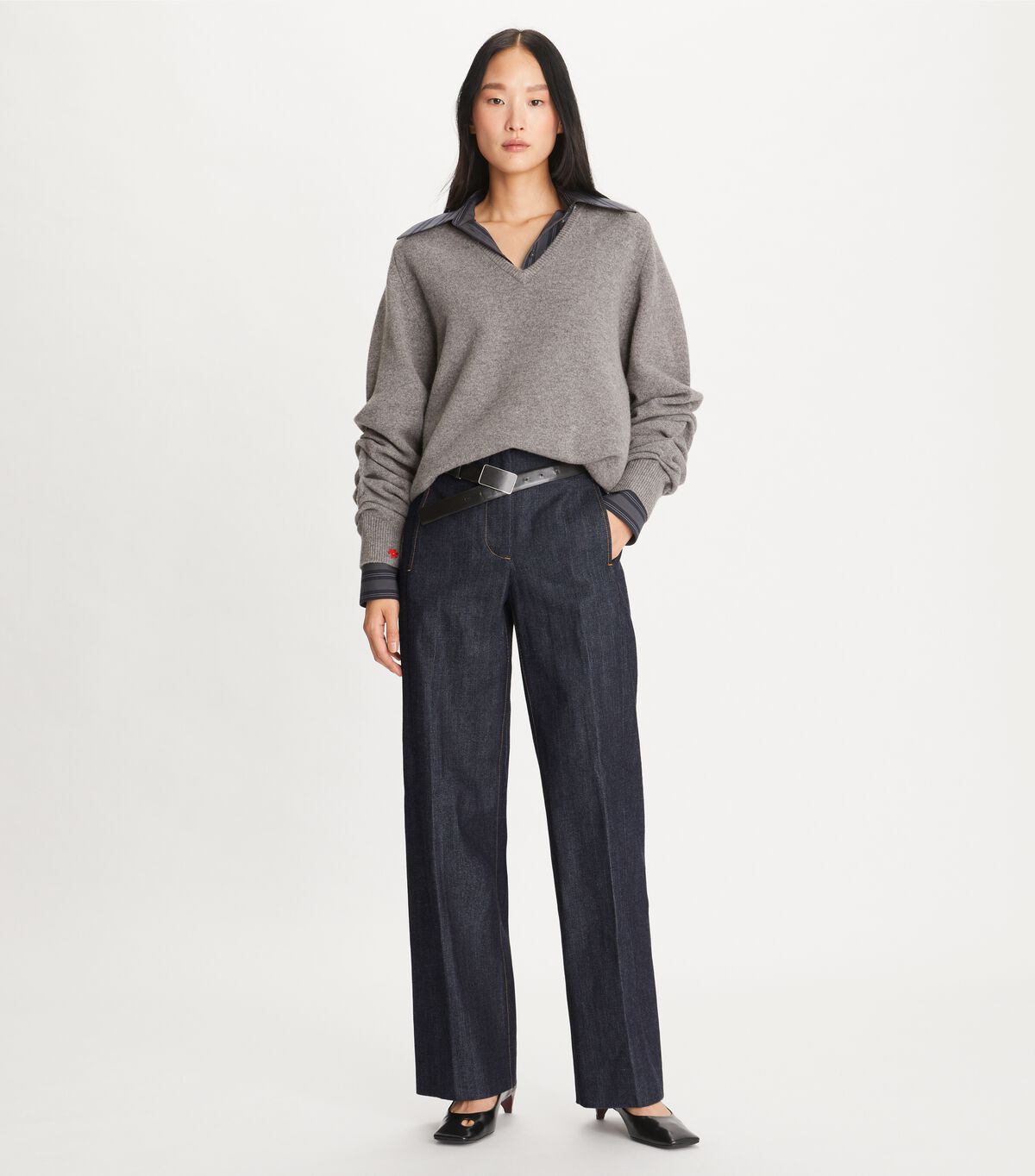 tory burch selvedge denim