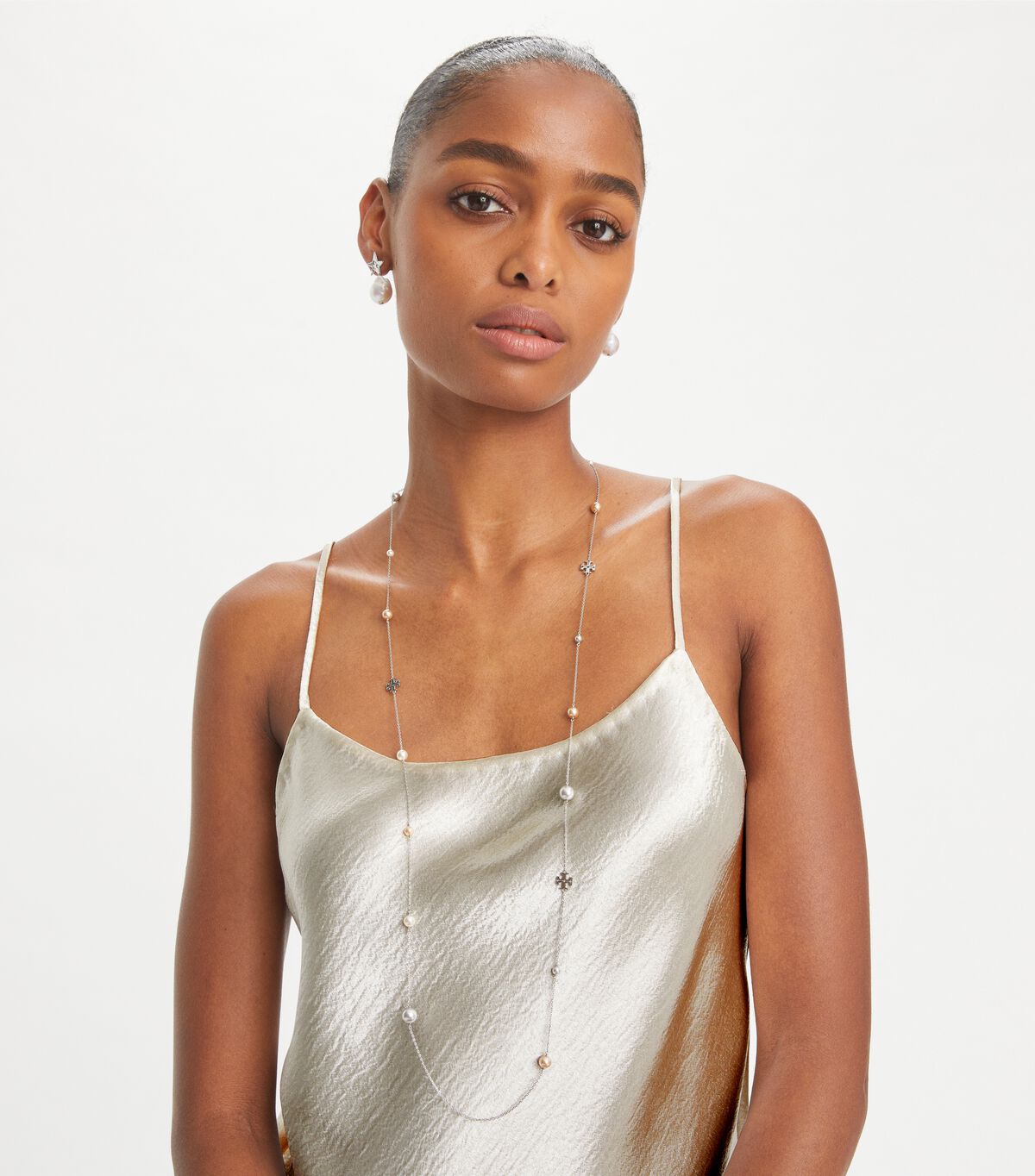 tory burch kira pearl delicate long necklace