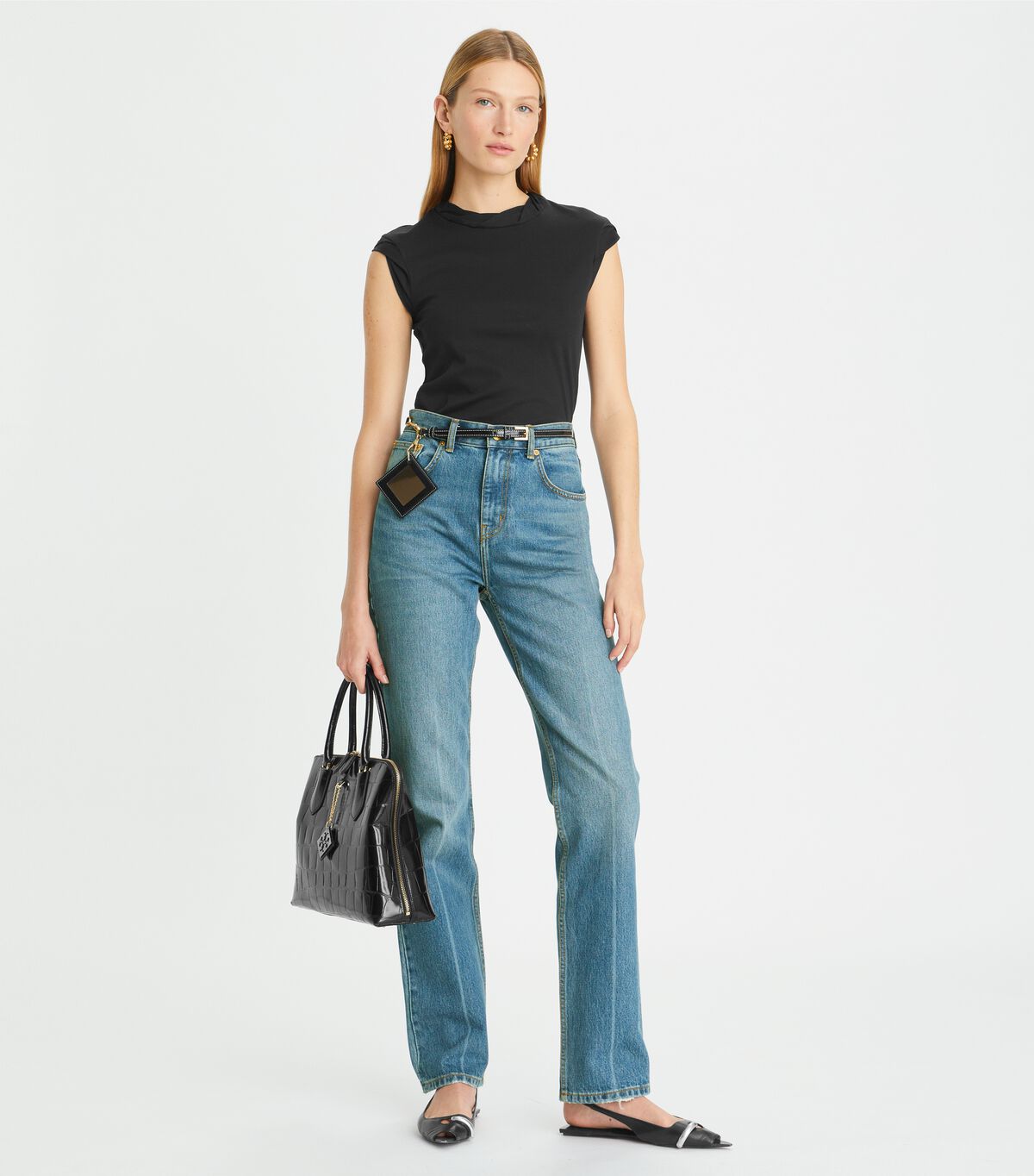 tory burch twisted knit top