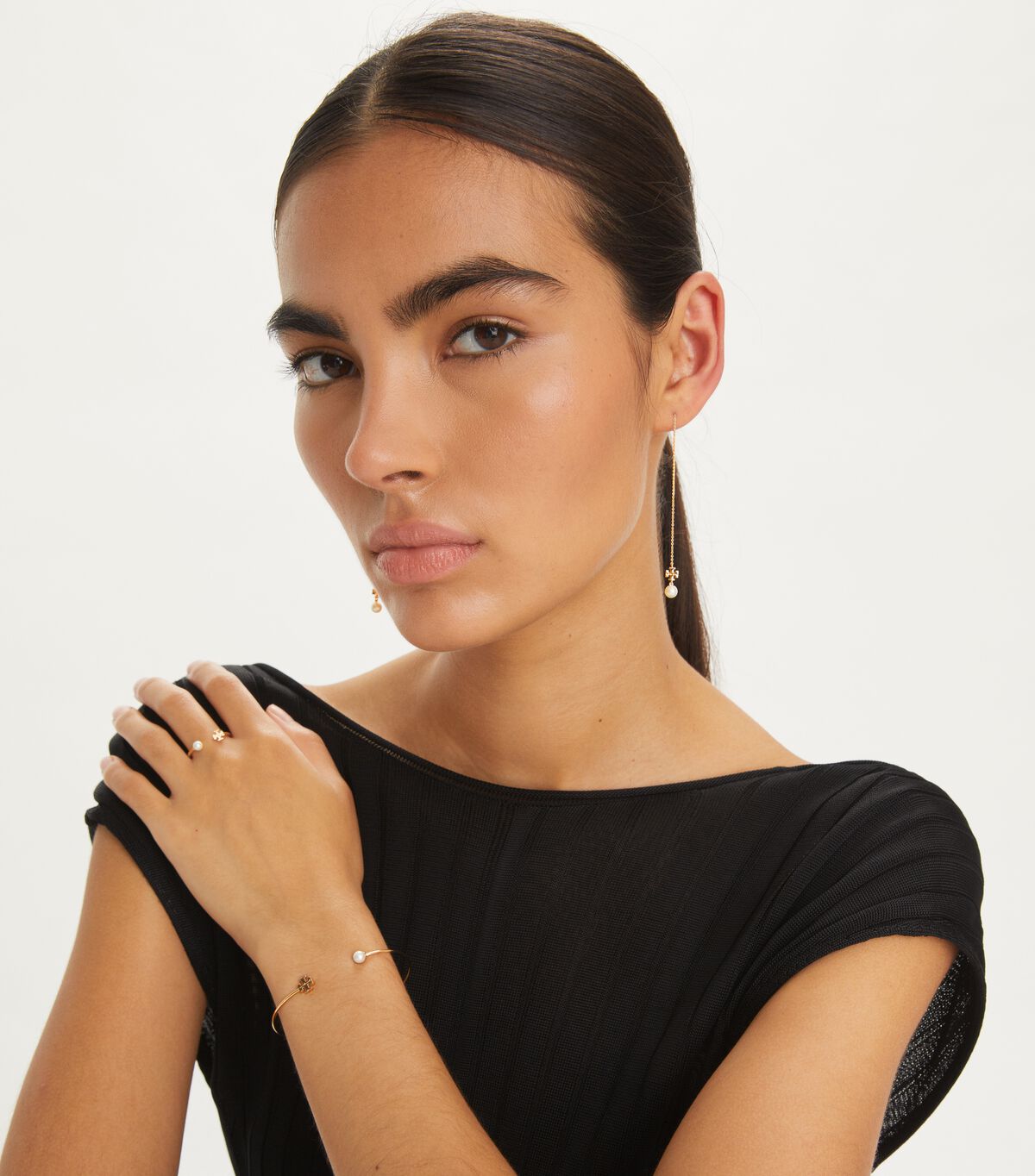 tory burch kira pearl long earring