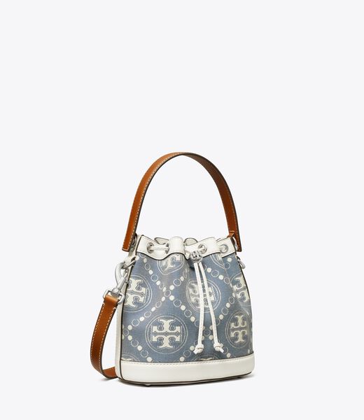 T Monogram Denim Bucket Bag