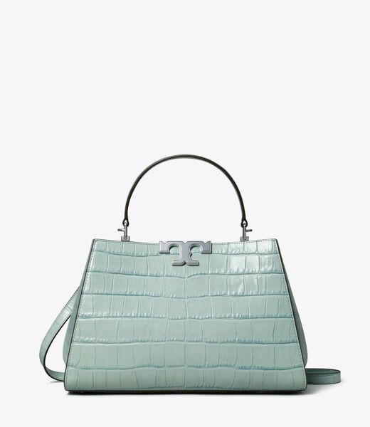 tory burch eleanor croc embossed satchel