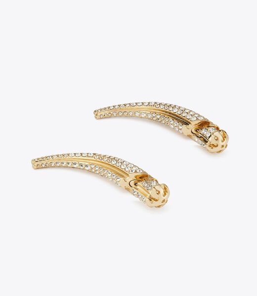 tory burch pav logo spike front back earring