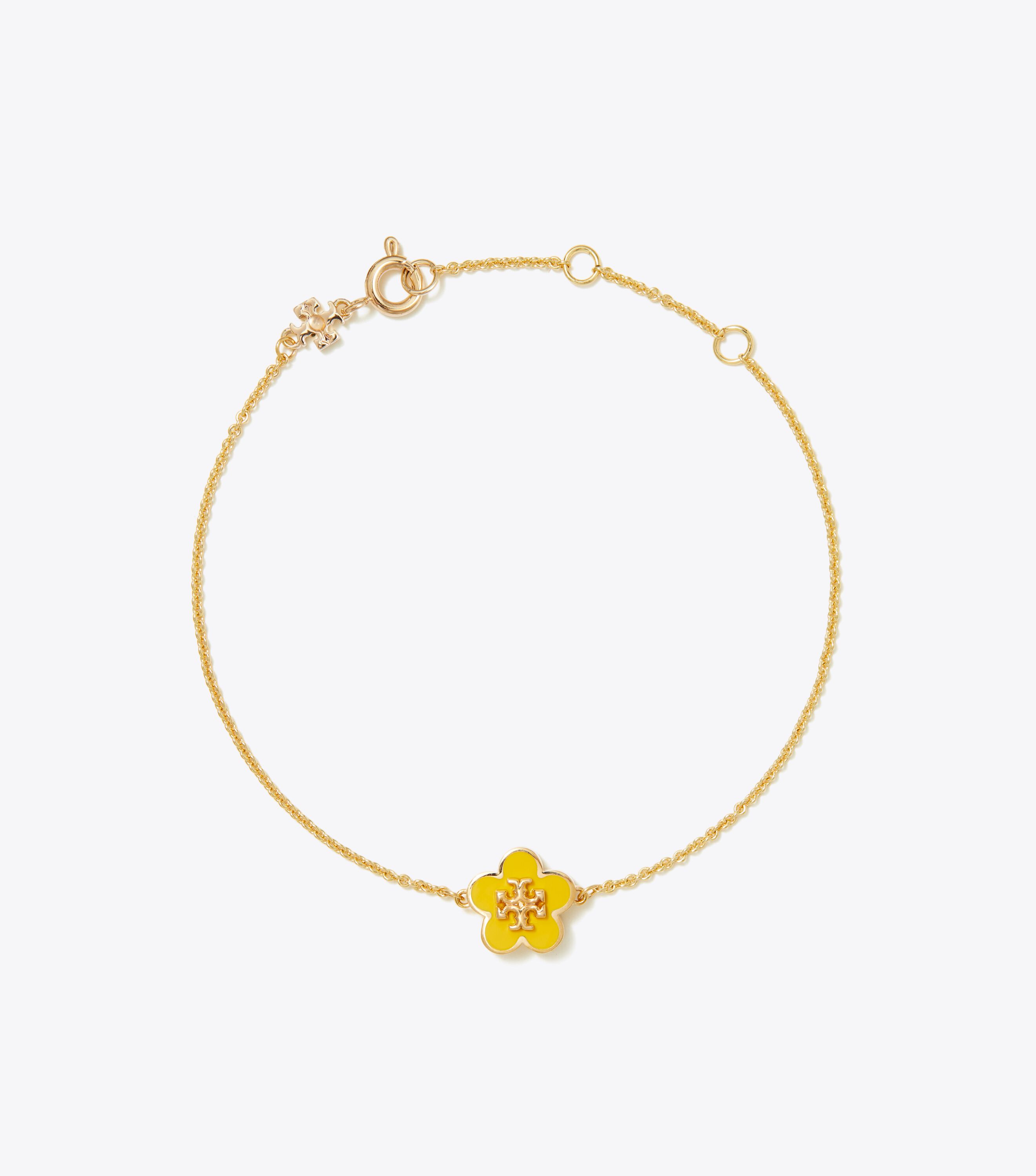 Kira Enamel Flower Bracelet, Tory Gold / Freesia Yellow